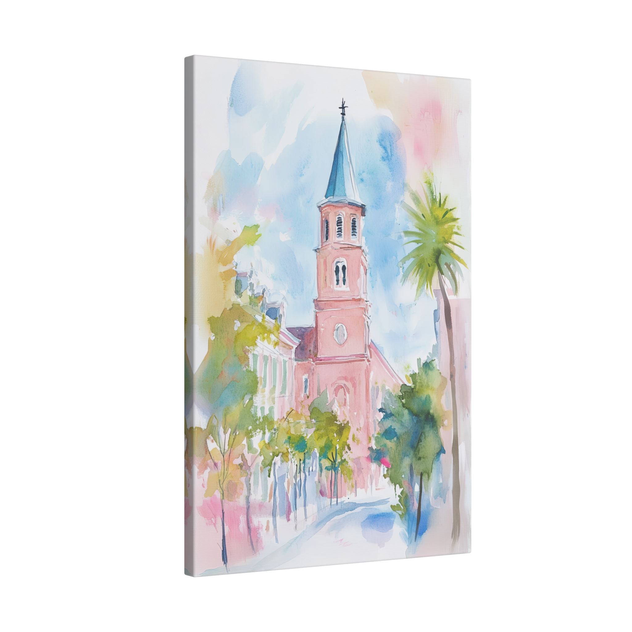 .75" Matte Canvas - Charleston Steeple in Pastel Haze