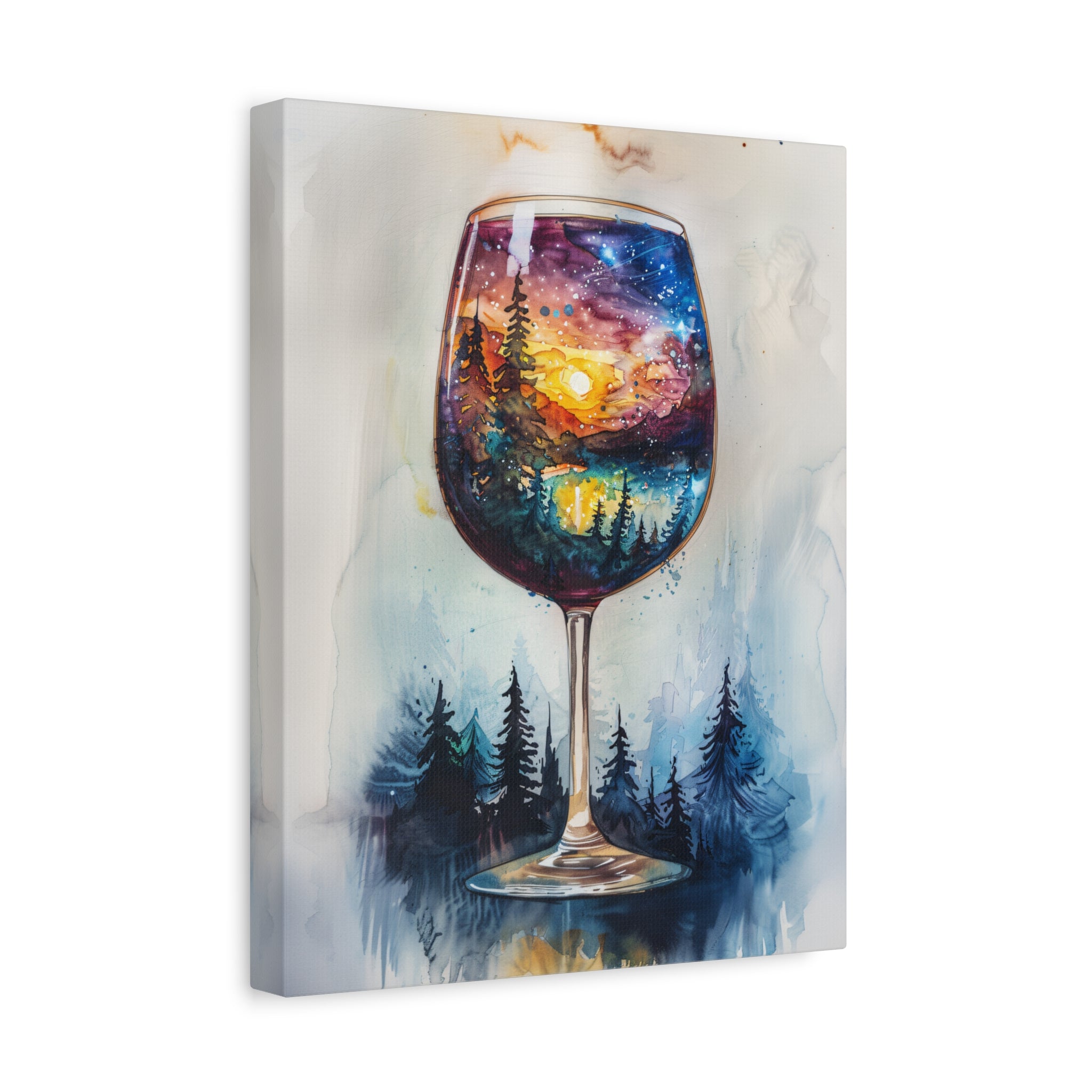 1.25" Matte Canvas - Galaxy Within the Wine Glass