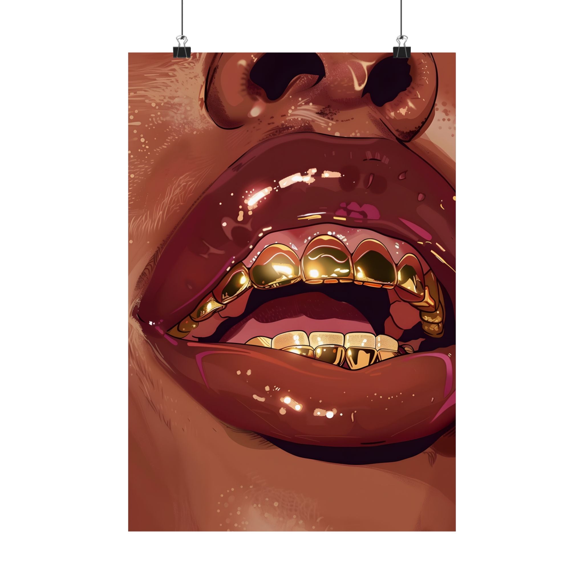 Gold Grills Glam Closeup