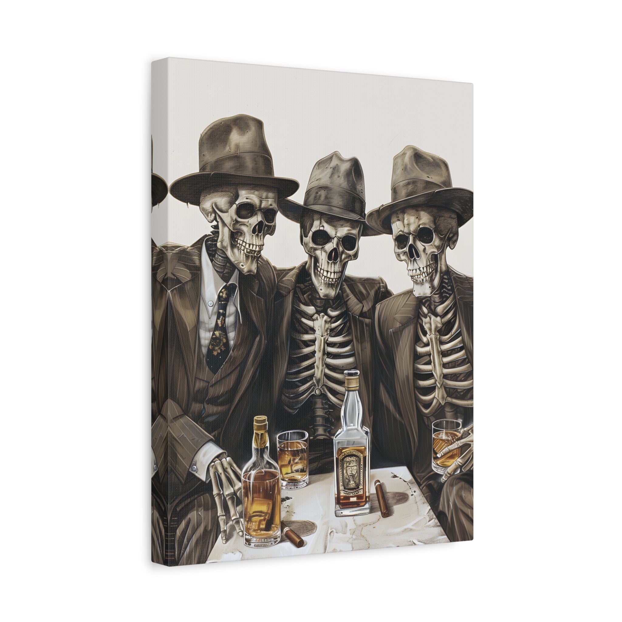 1.25" Matte Canvas - Skeleton Whiskey Gentlemen