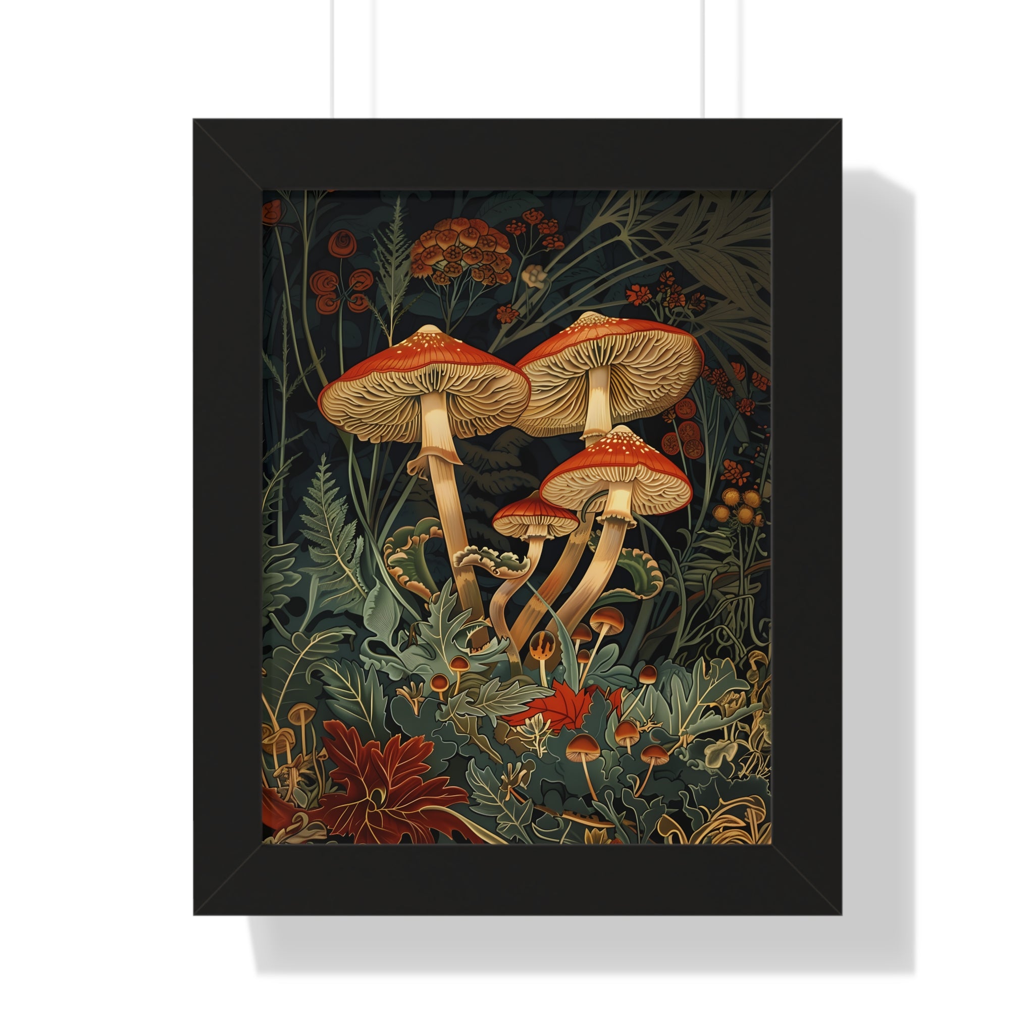 Framed Paper Print - Elegant Mushroom Reverie