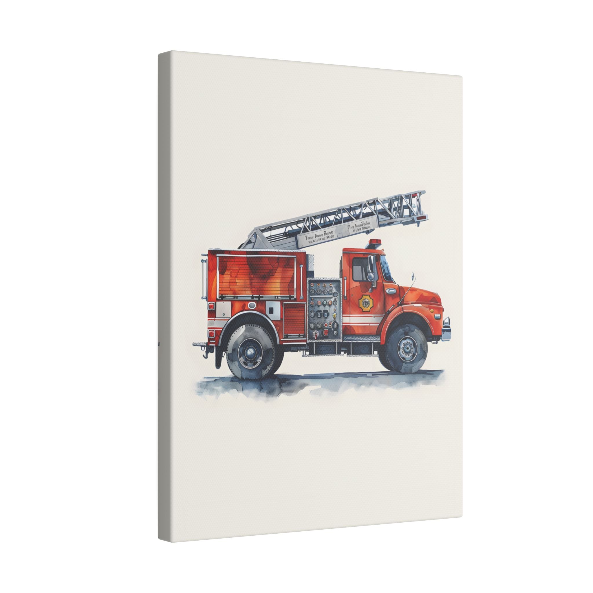 .75" Matte Canvas - Ladder Firetruck Nursery