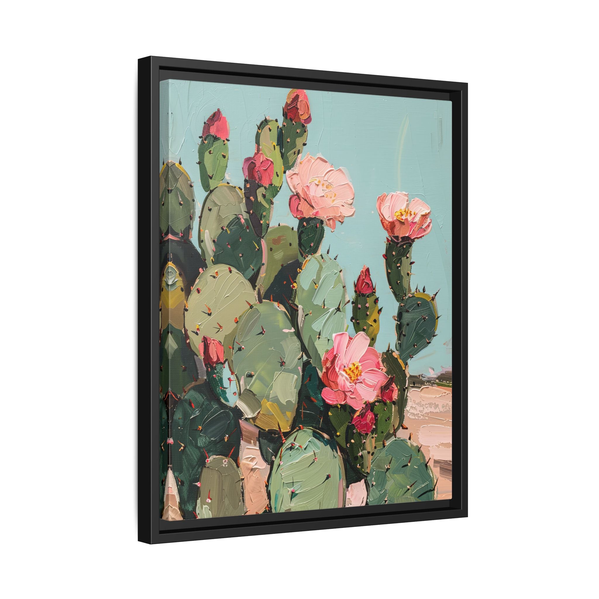 Framed Canvas - Arizona Blooming Cactus Color