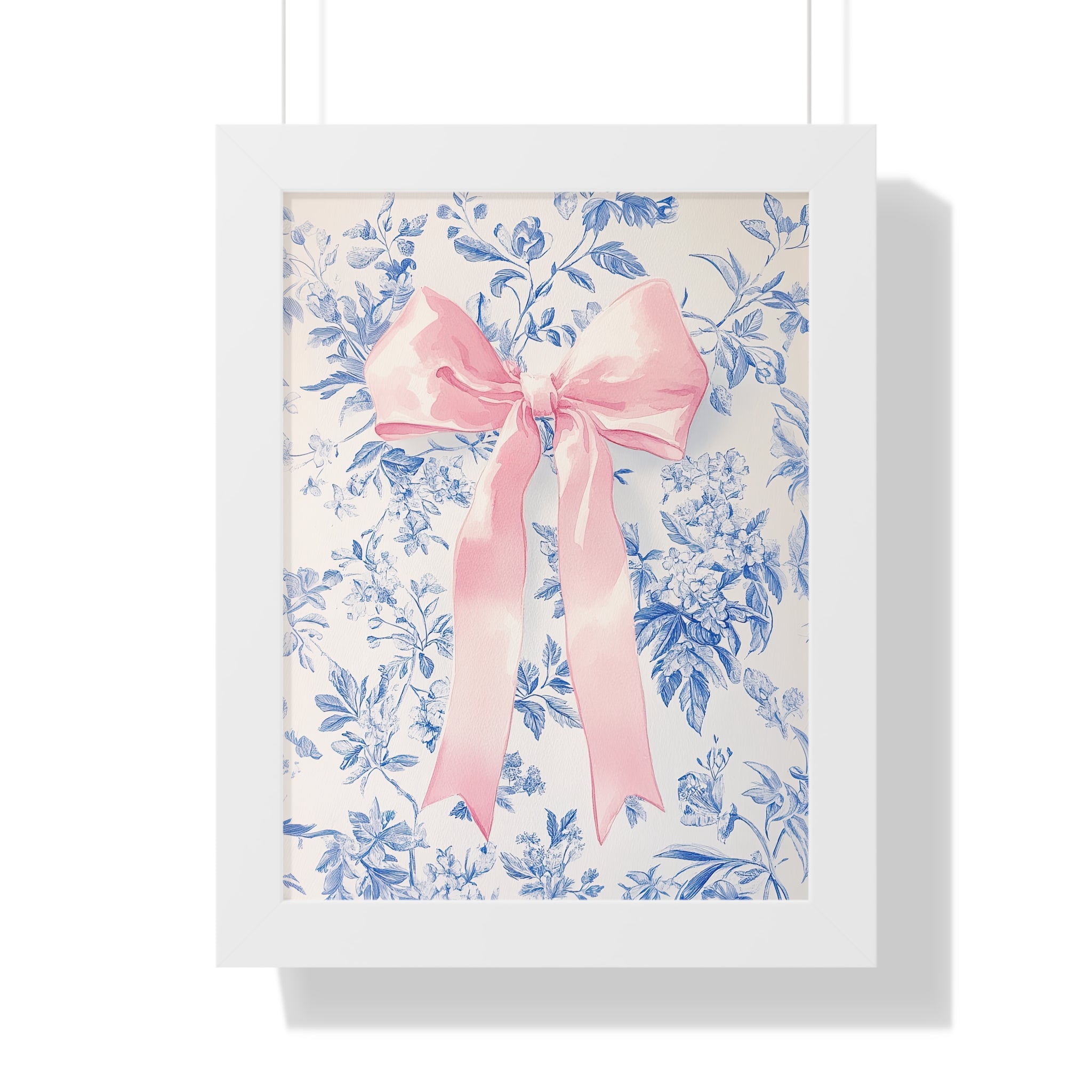 Framed Paper Print - Pink Bow Floralscape