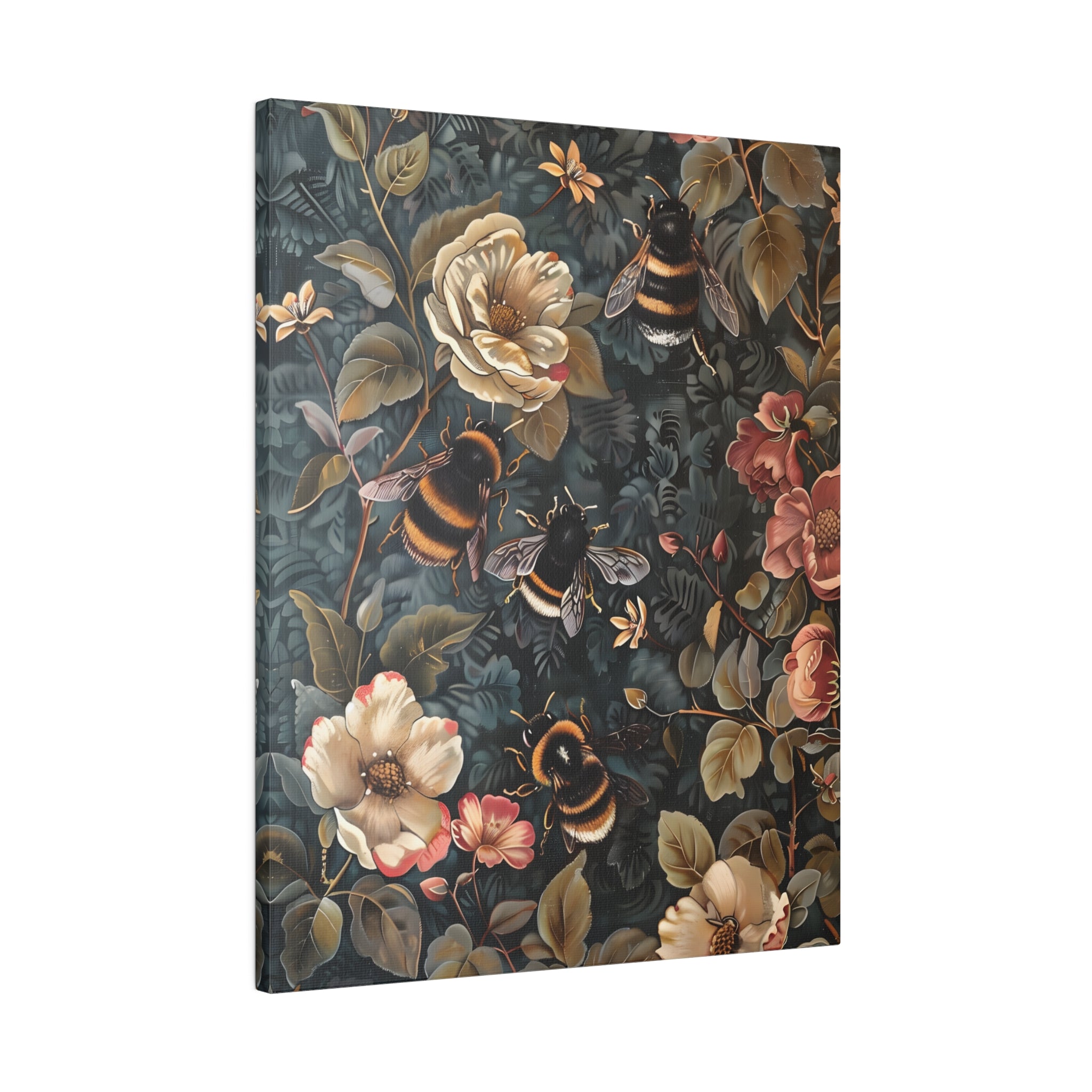 .75" Matte Canvas - Bumblebee Botanical Rhapsody