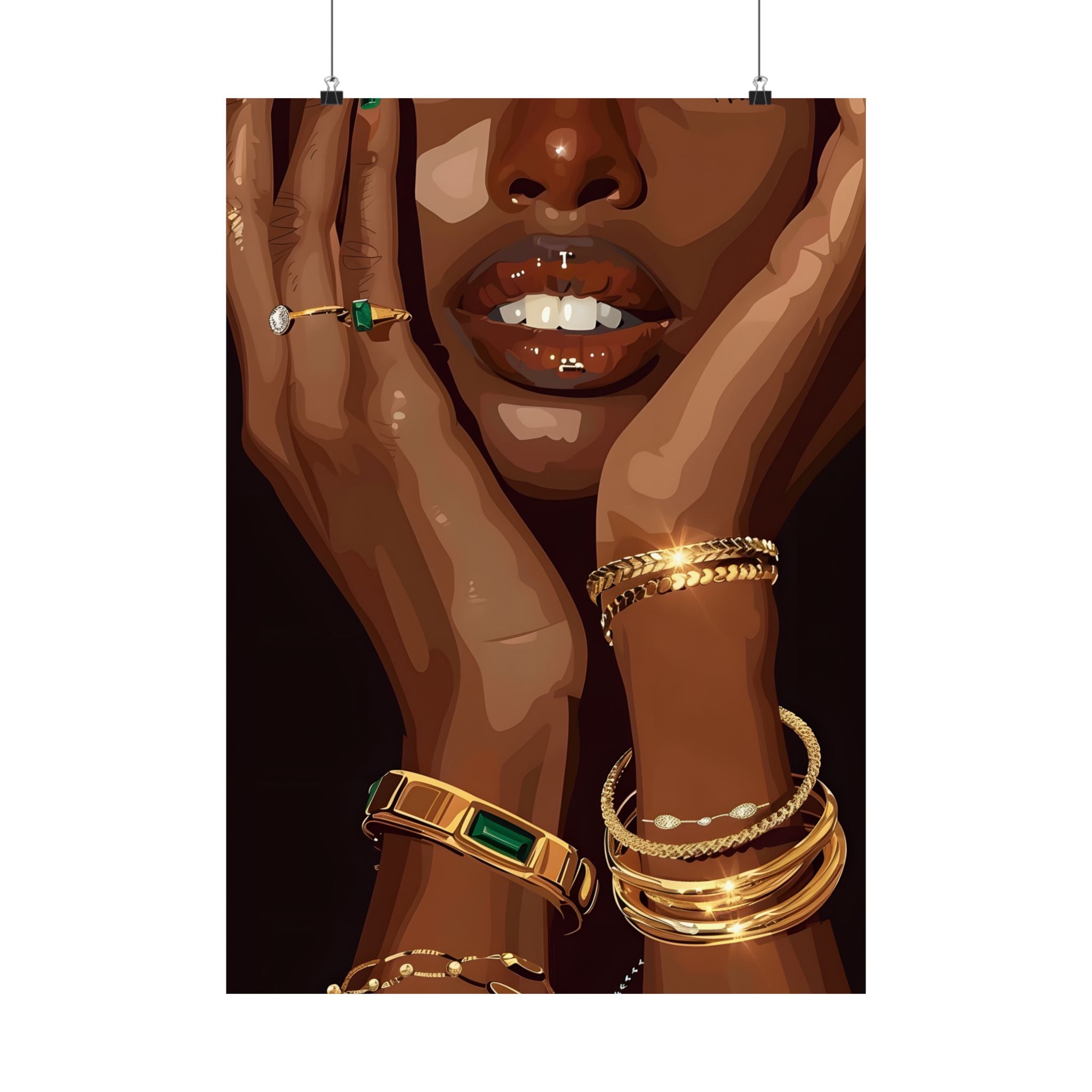 Golden Emerald Beauty Portrait