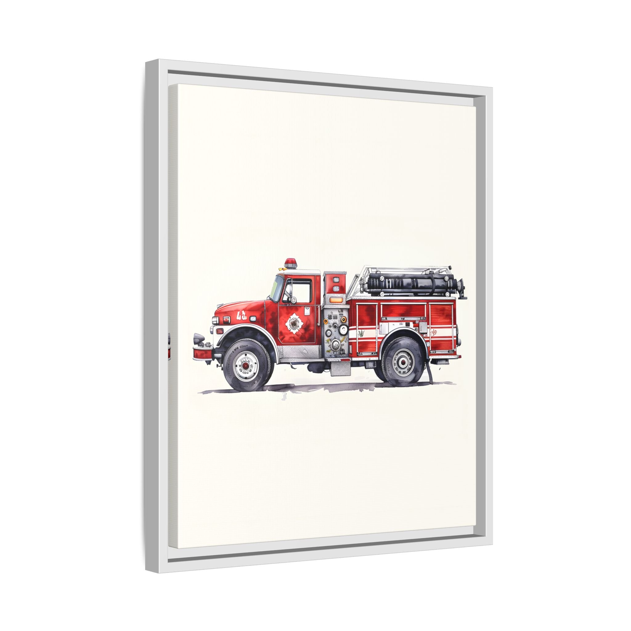 Framed Canvas - Classic Pumper Firetruck