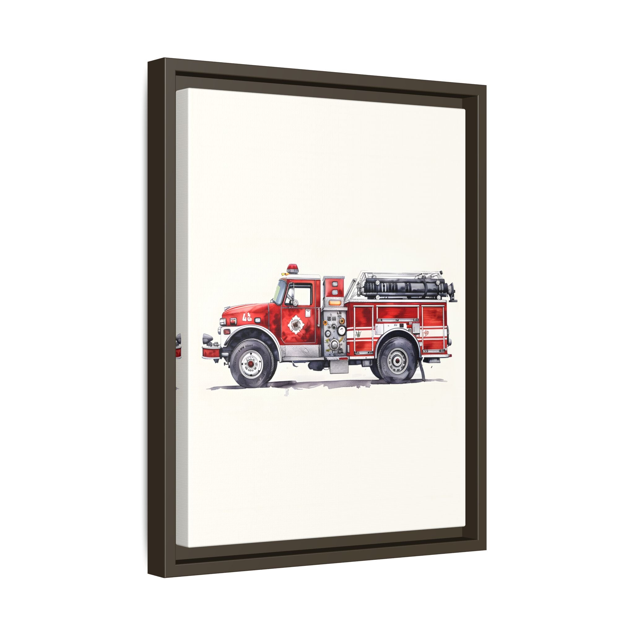 Framed Canvas - Classic Pumper Firetruck