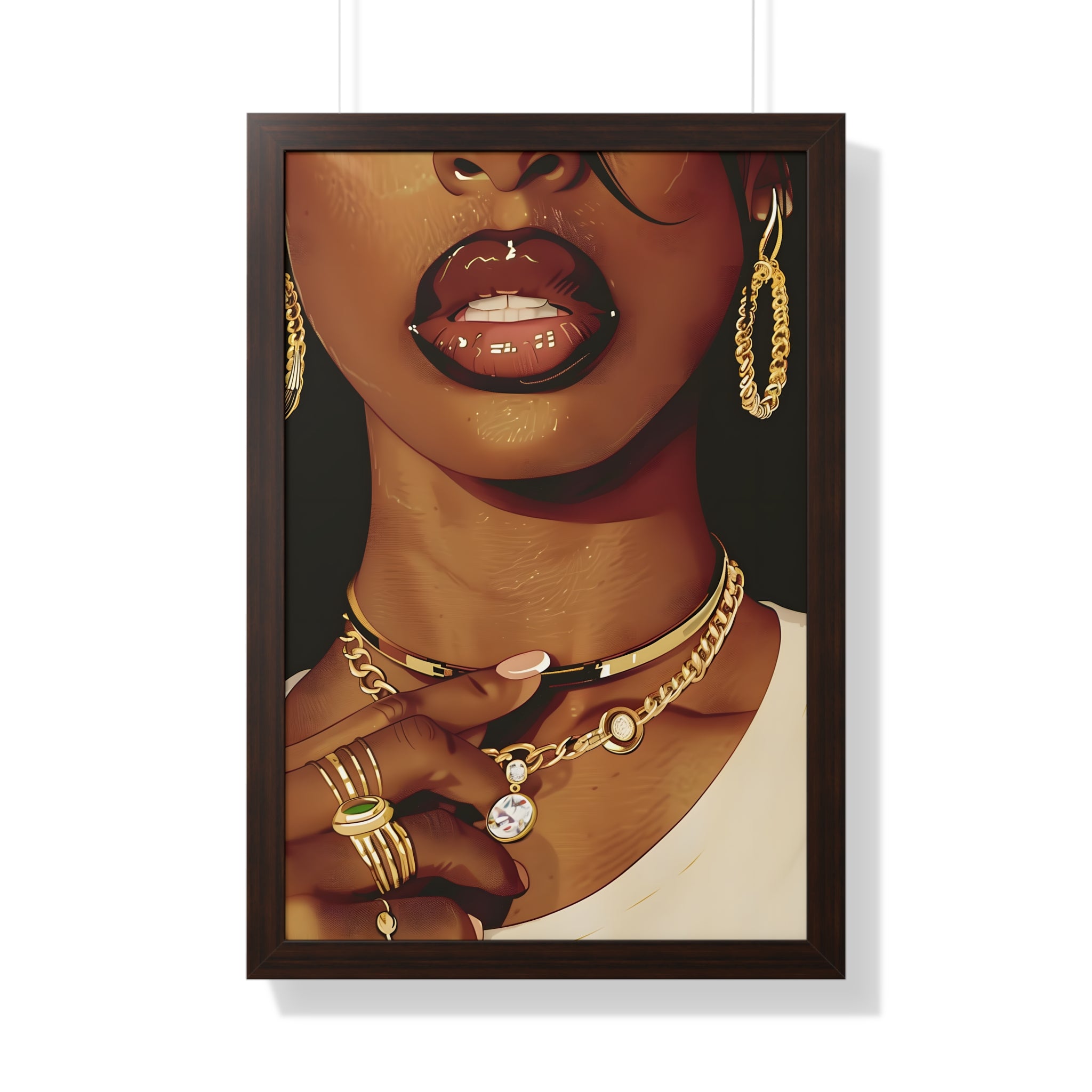 Framed Paper Print - Golden Luxe Confidence Portrait