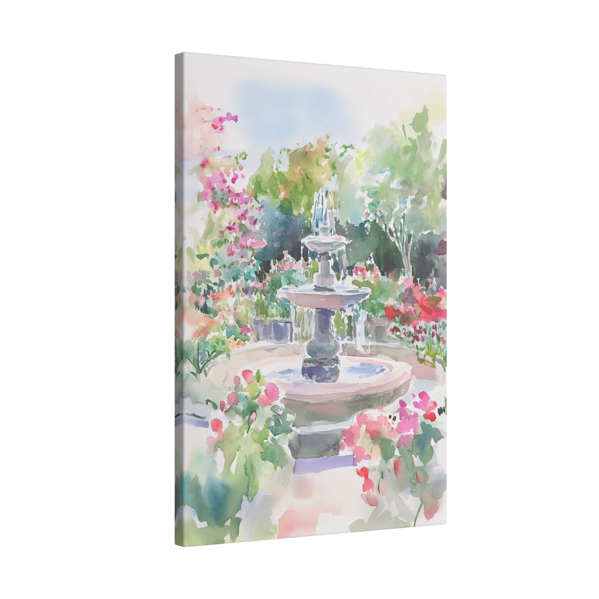 .75" Matte Canvas - Charleston Garden Fountain View
