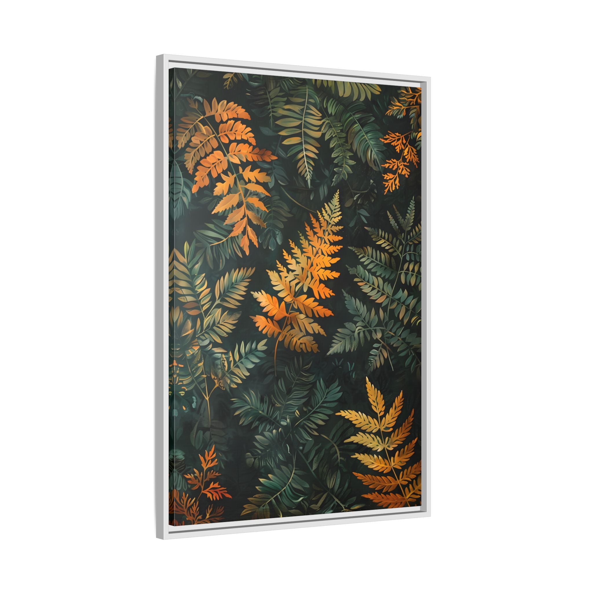 Framed Canvas - Golden Fern Elegance