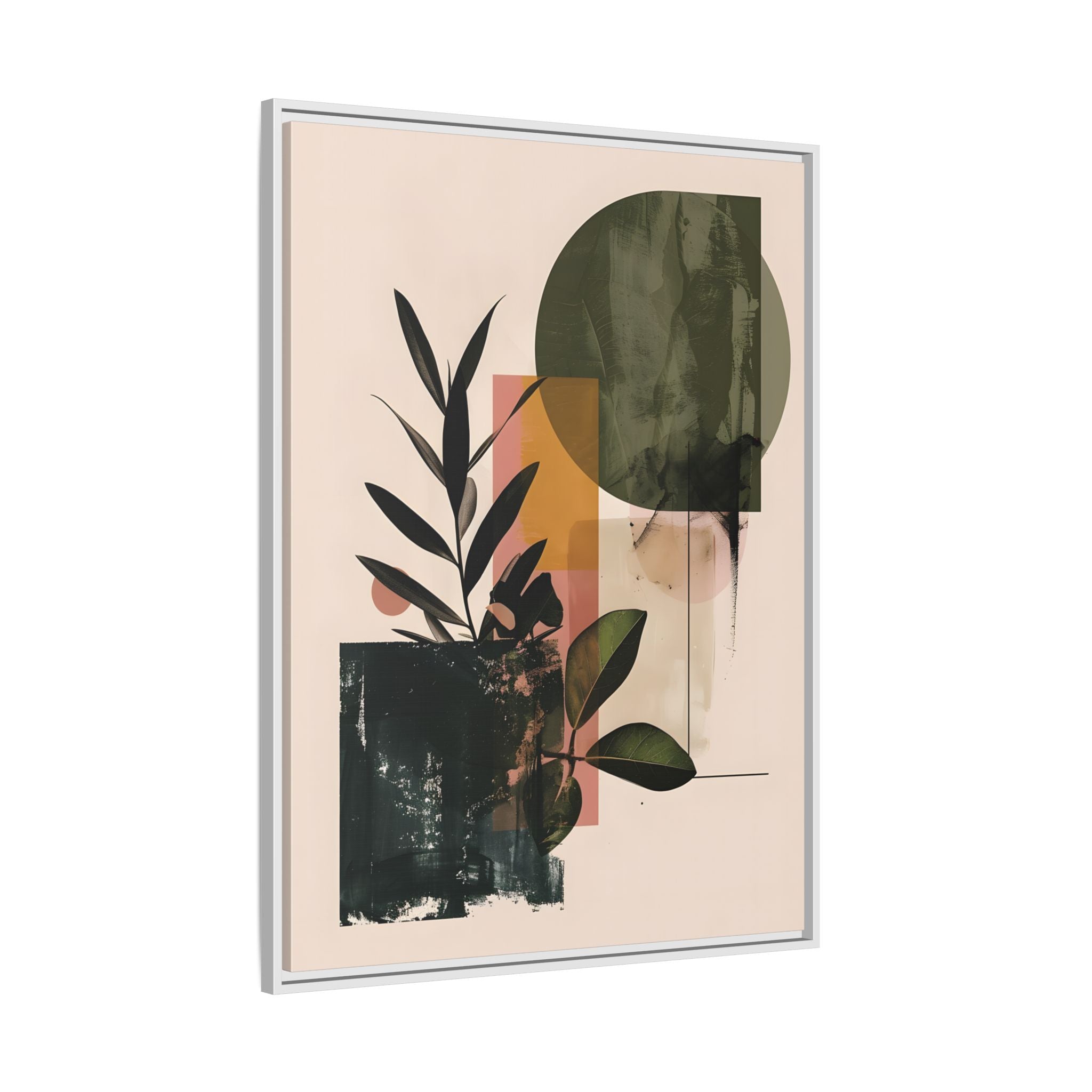 Framed Canvas - Sage Geometry Botanicals