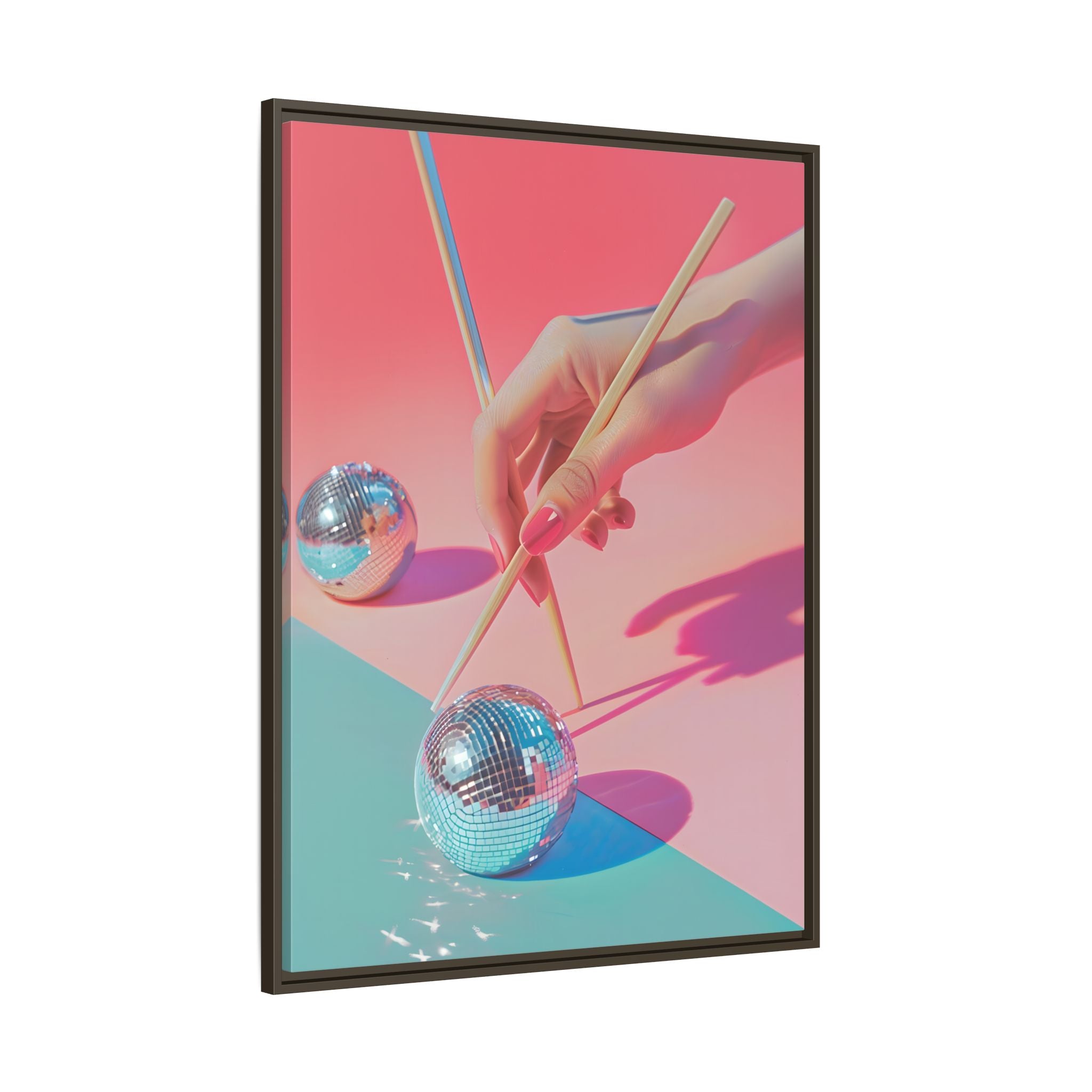 Framed Canvas - Disco Chopsticks Delight