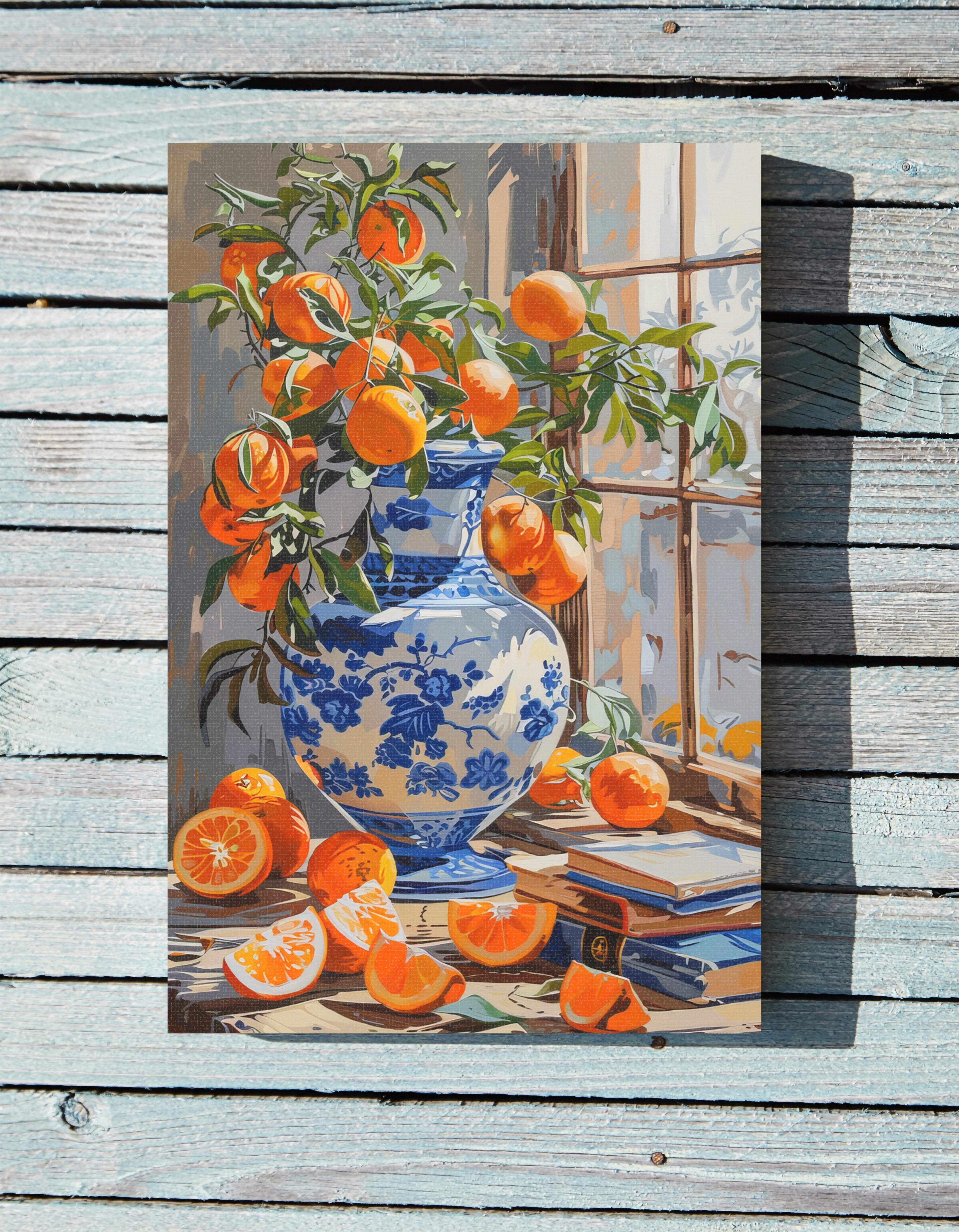 .75" Matte Canvas - Sunlit Citrus & Porcelain