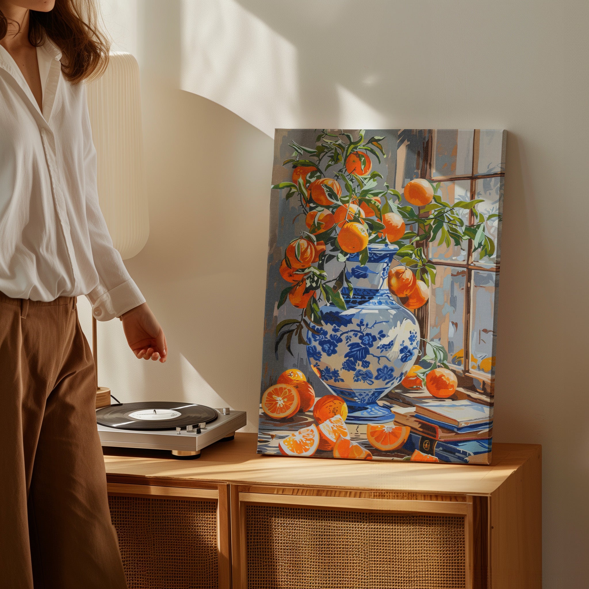 .75" Matte Canvas - Sunlit Citrus & Porcelain
