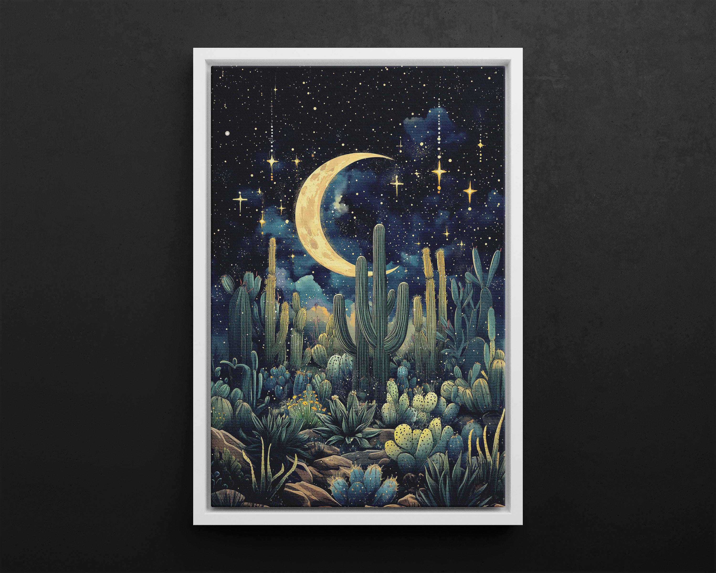 Framed Canvas - Dreamy Desert Night