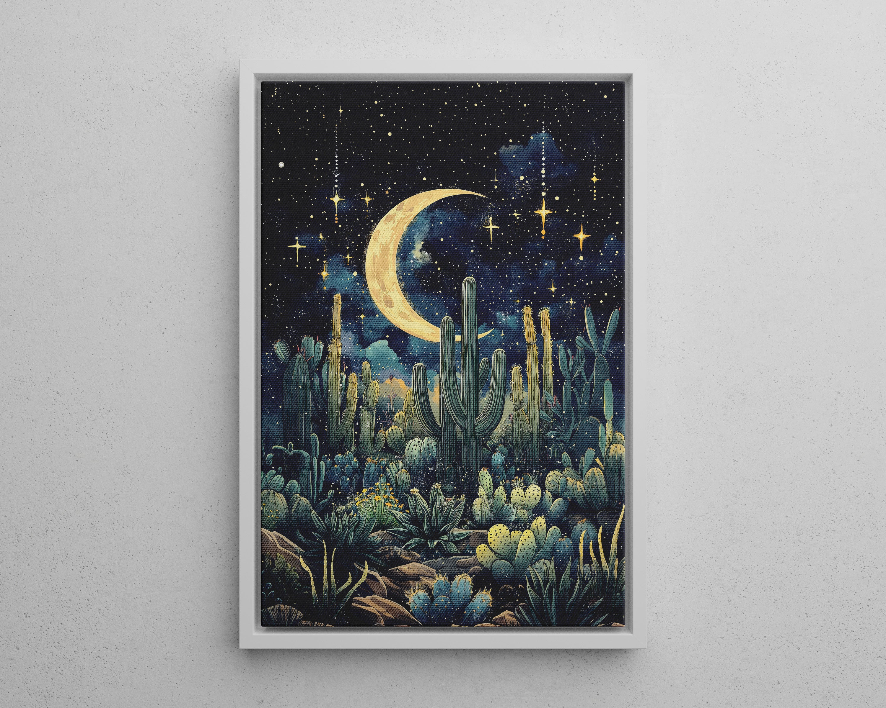 Framed Canvas - Dreamy Desert Night