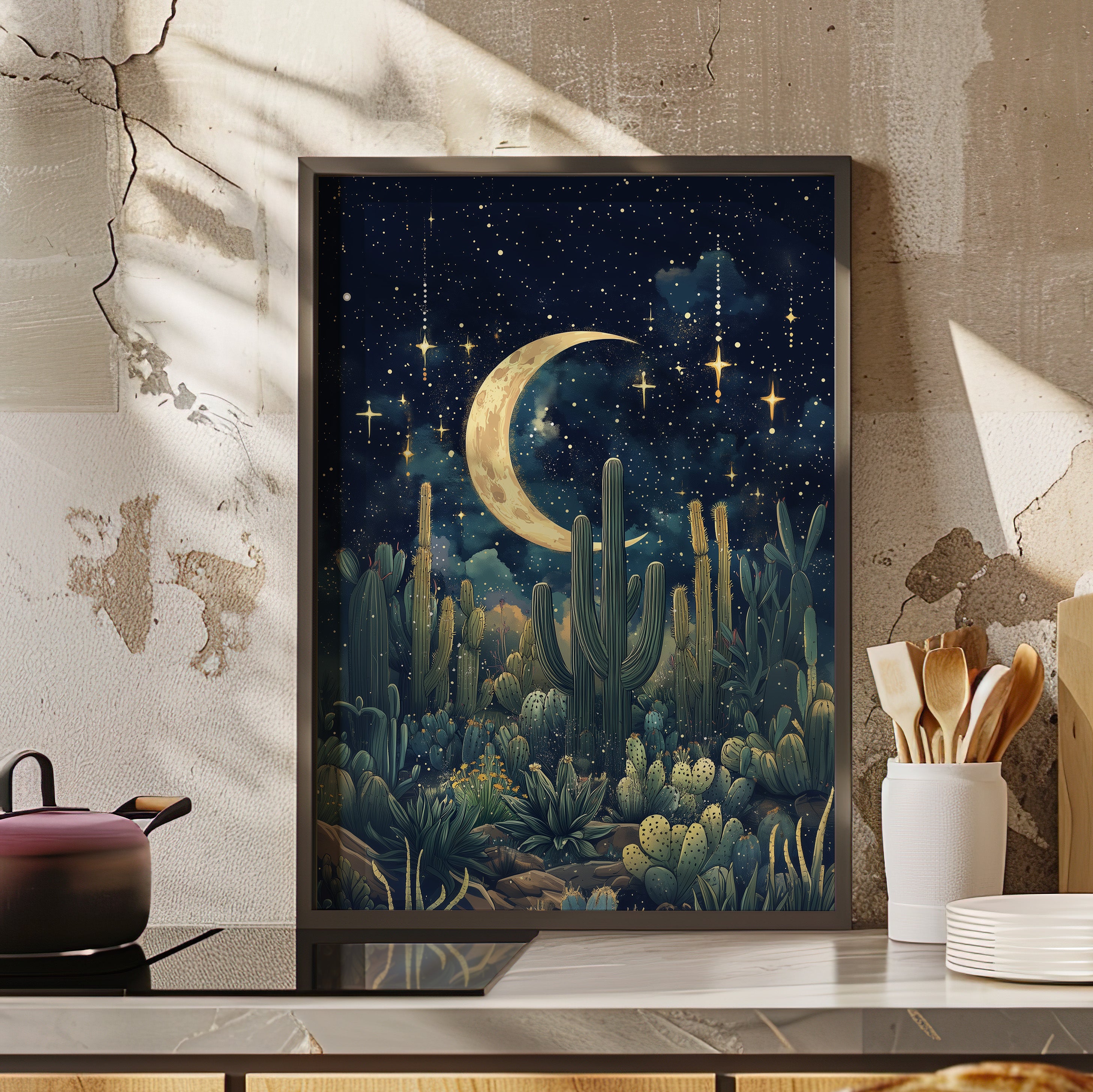 Framed Paper Print - Dreamy Desert Night