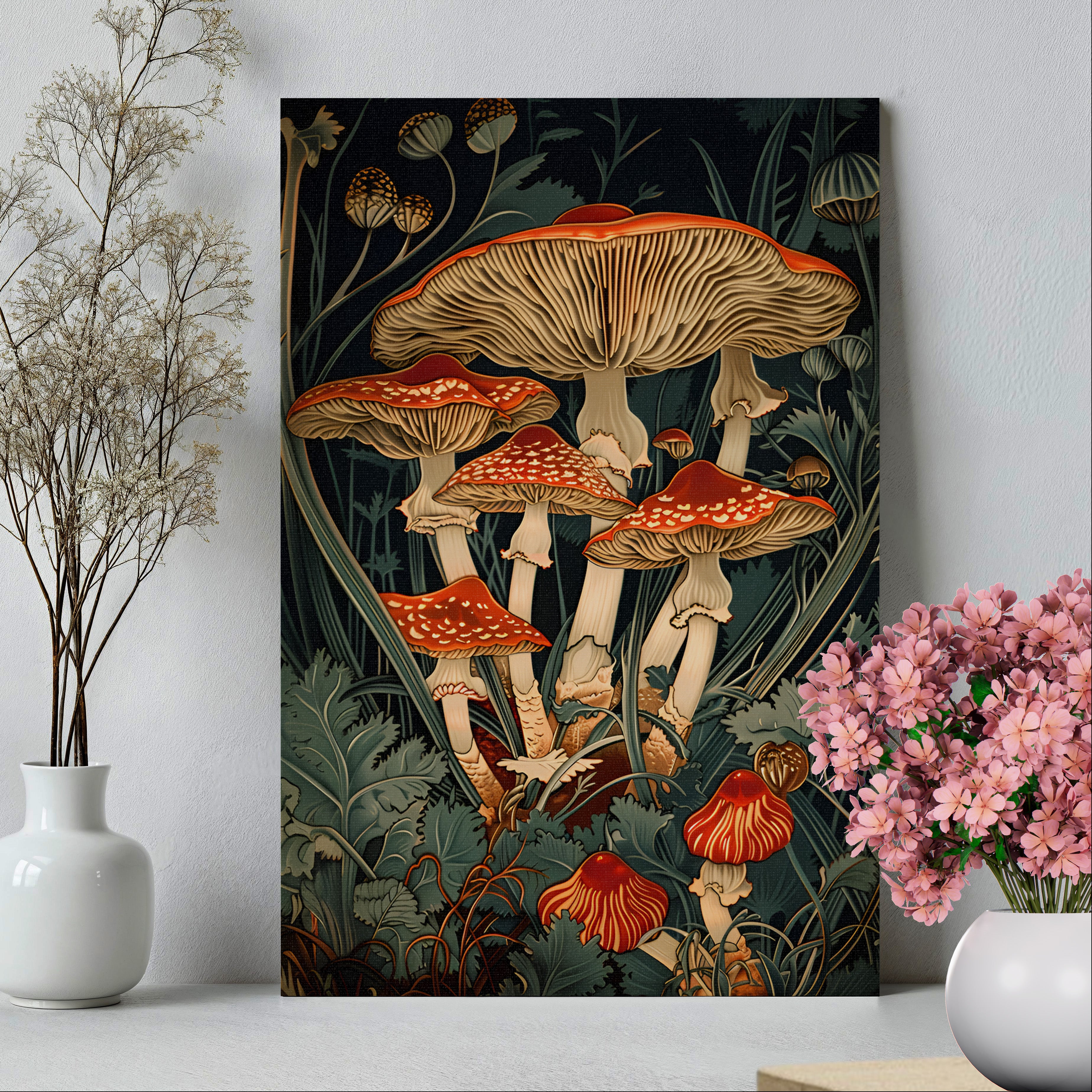 .75" Matte Canvas - Woodland Mushrooms Revival