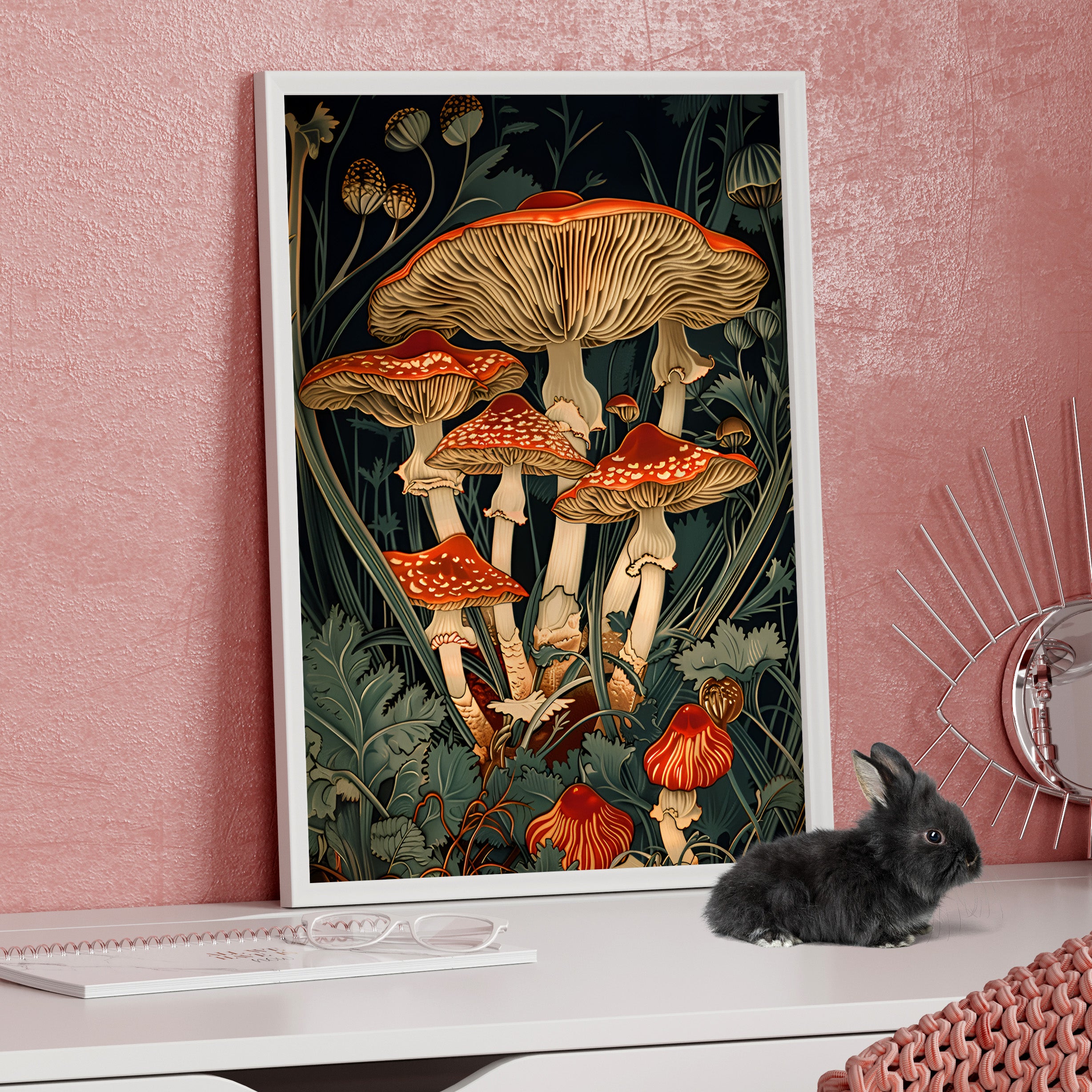 Framed Paper Print - Woodland Mushrooms Revival