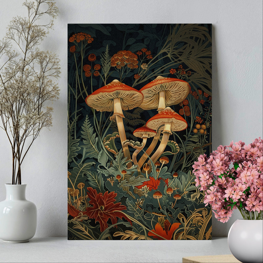 .75" Matte Canvas - Elegant Mushroom Reverie