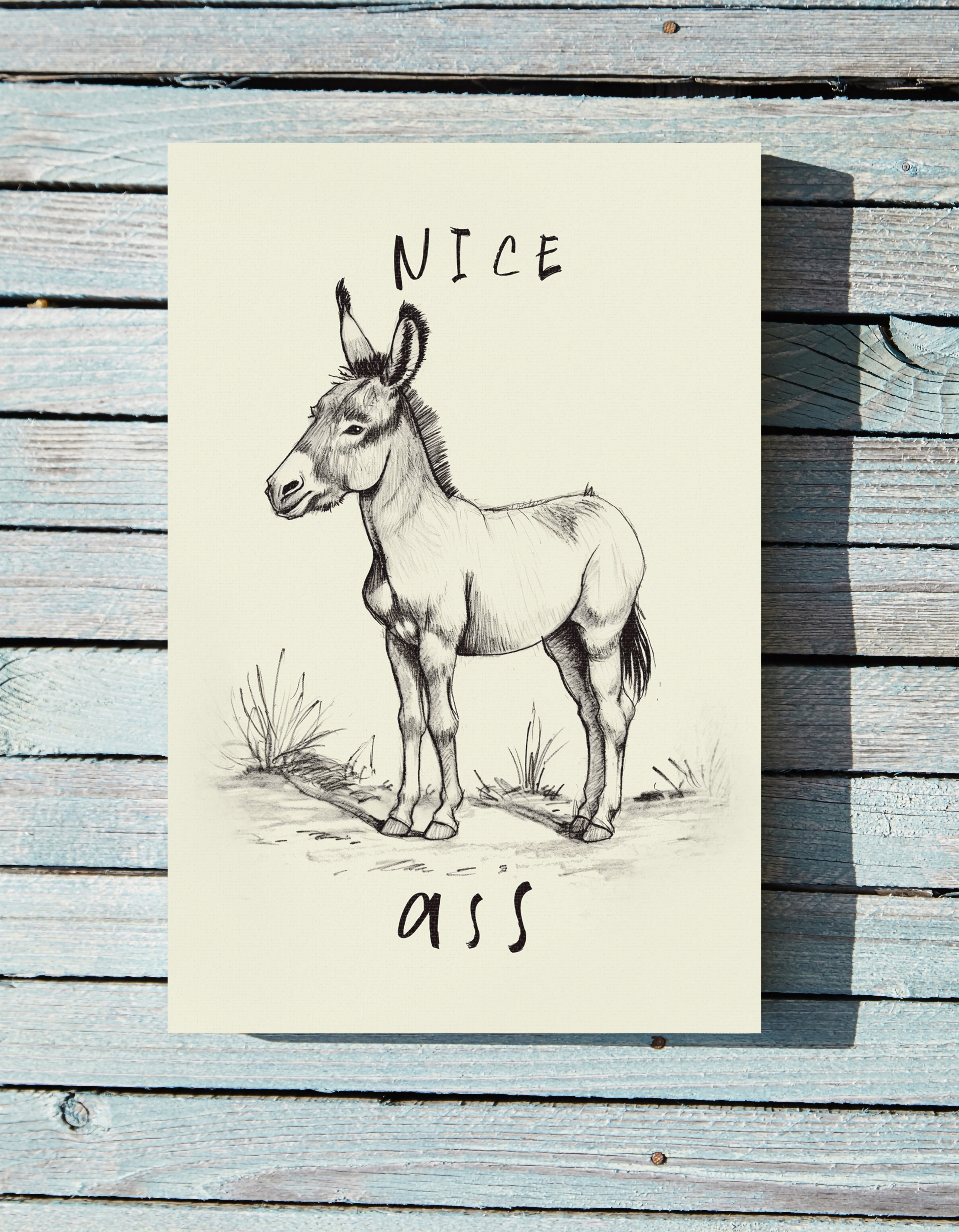 .75" Matte Canvas - Donkey Line Art Humor