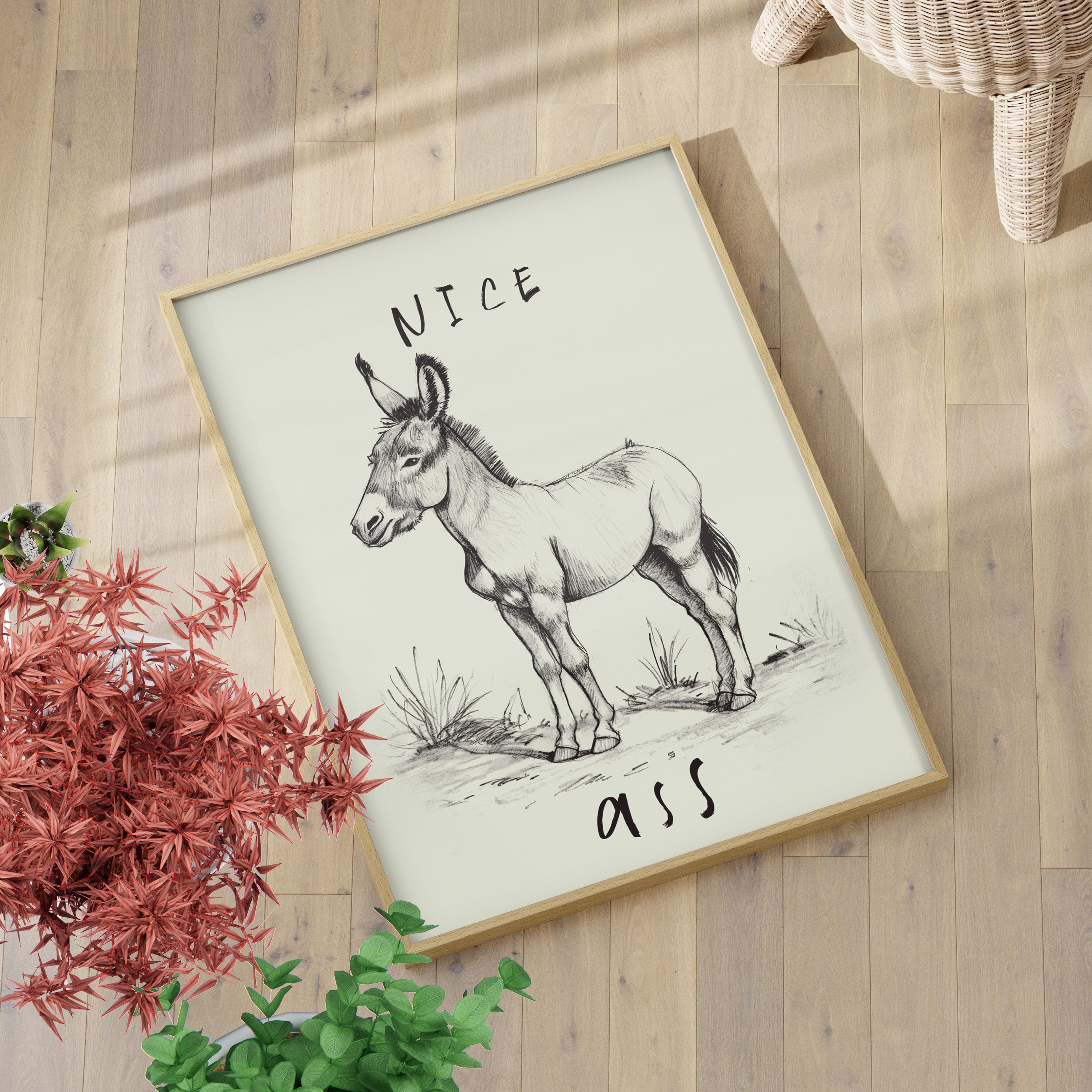 Donkey Line Art Humor