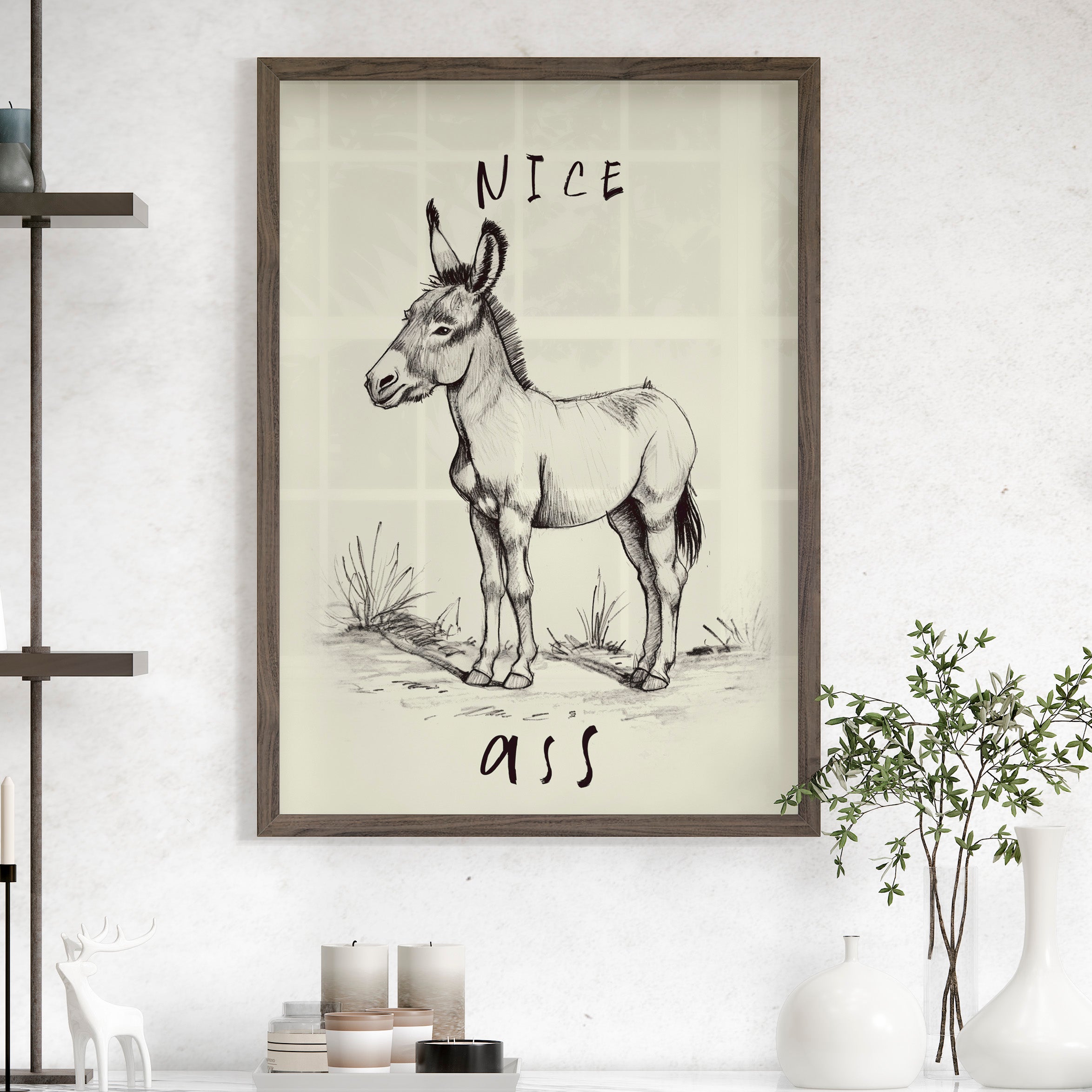 Donkey Line Art Humor