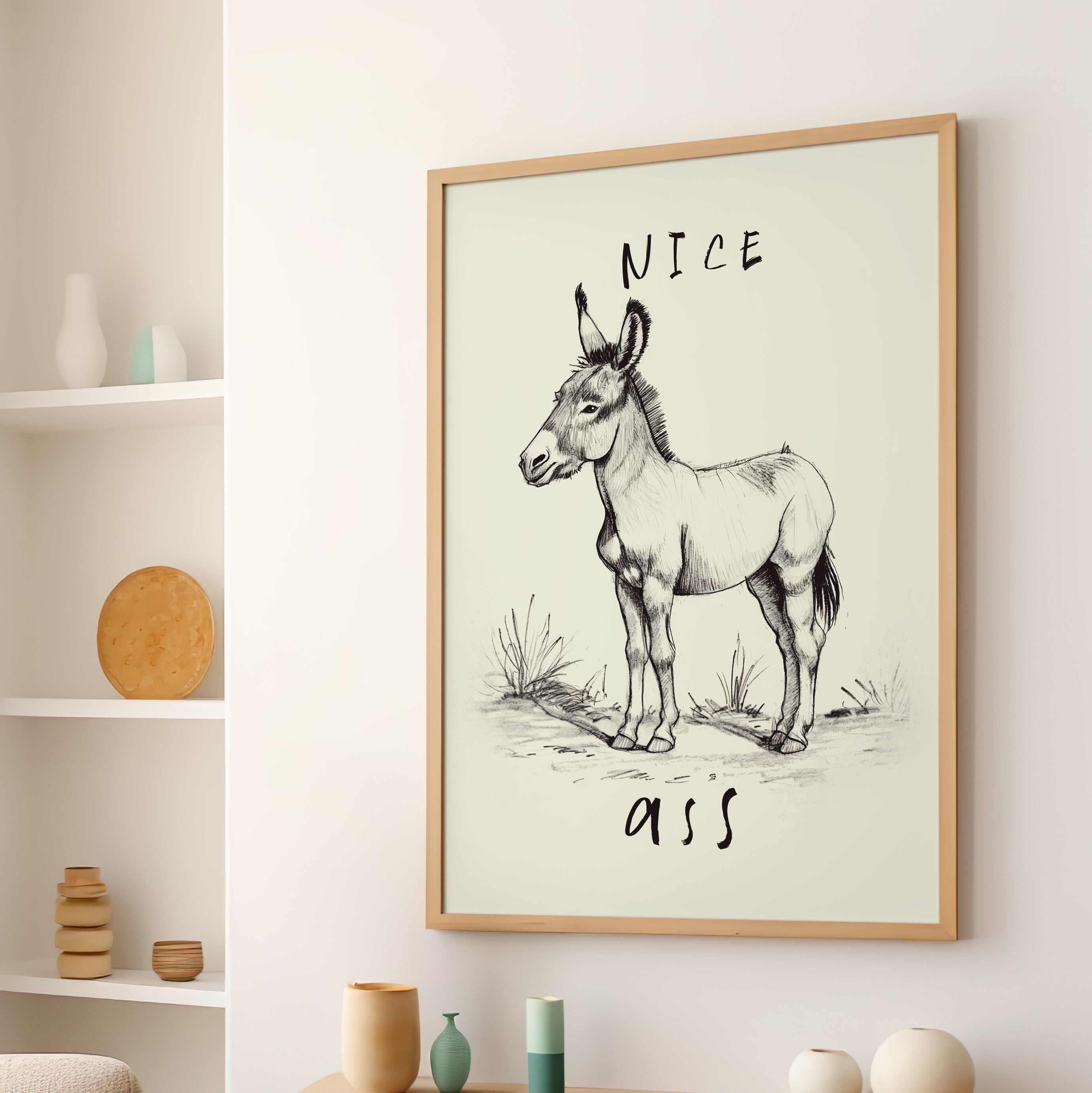 Donkey Line Art Humor