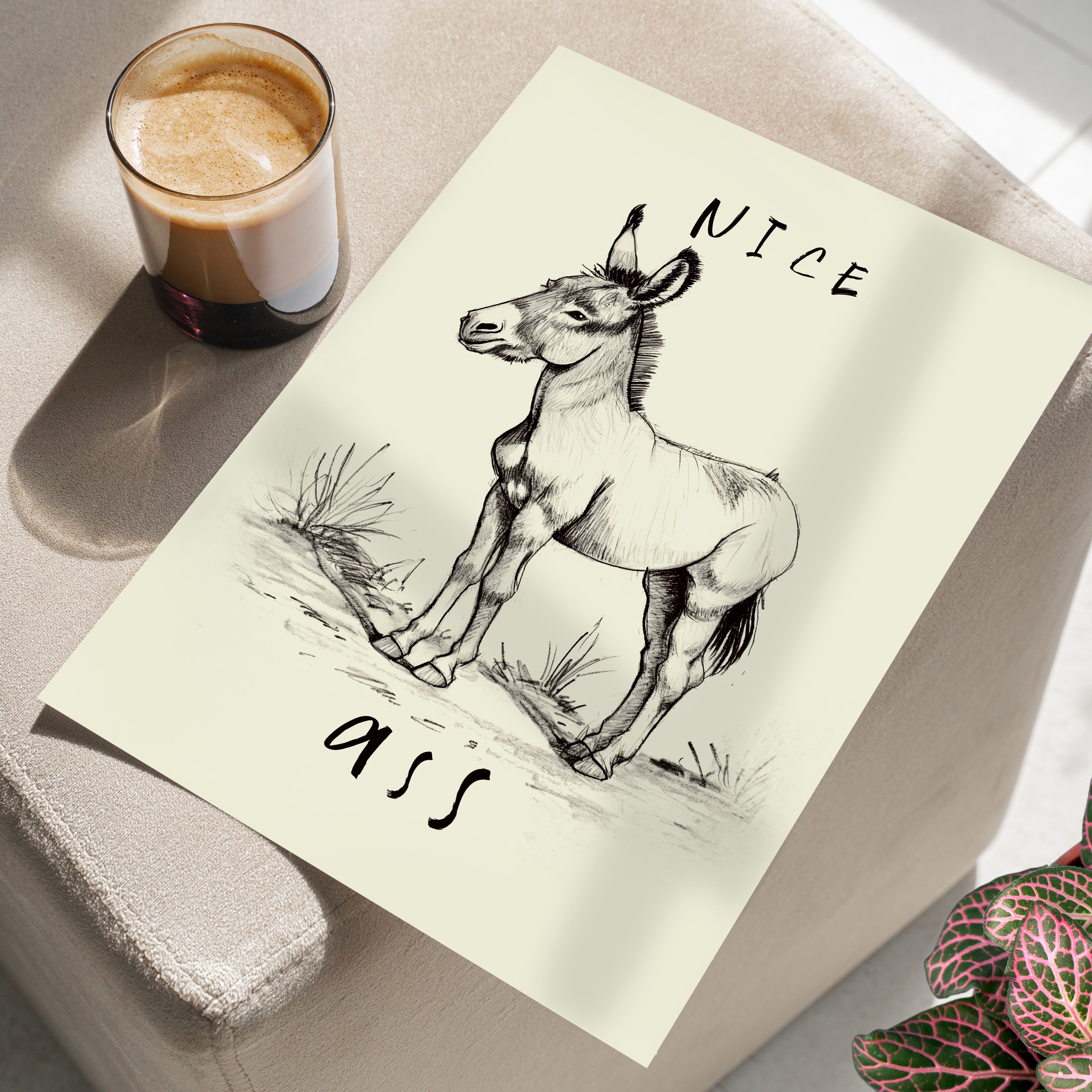 Donkey Line Art Humor