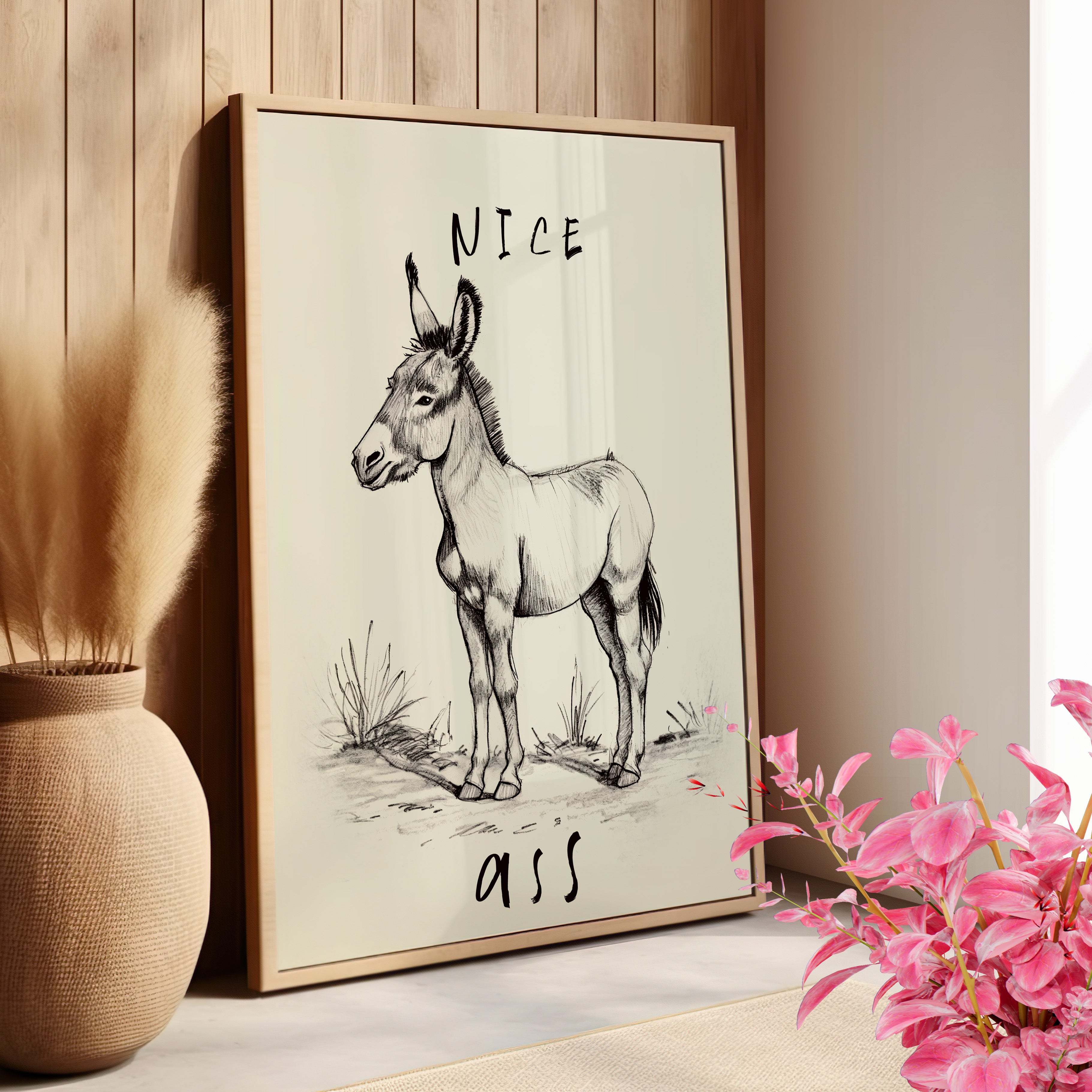 Donkey Line Art Humor