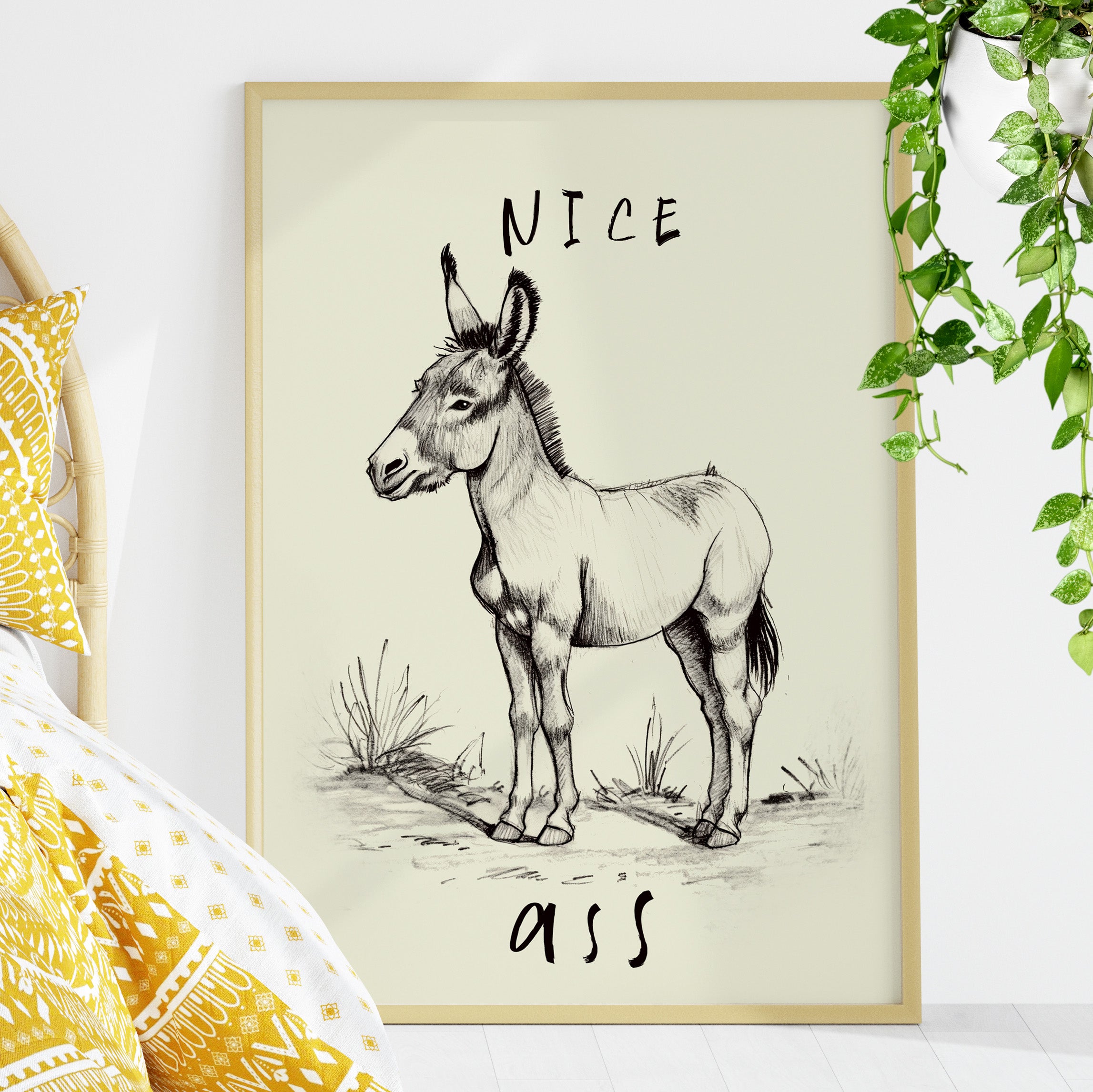 Donkey Line Art Humor