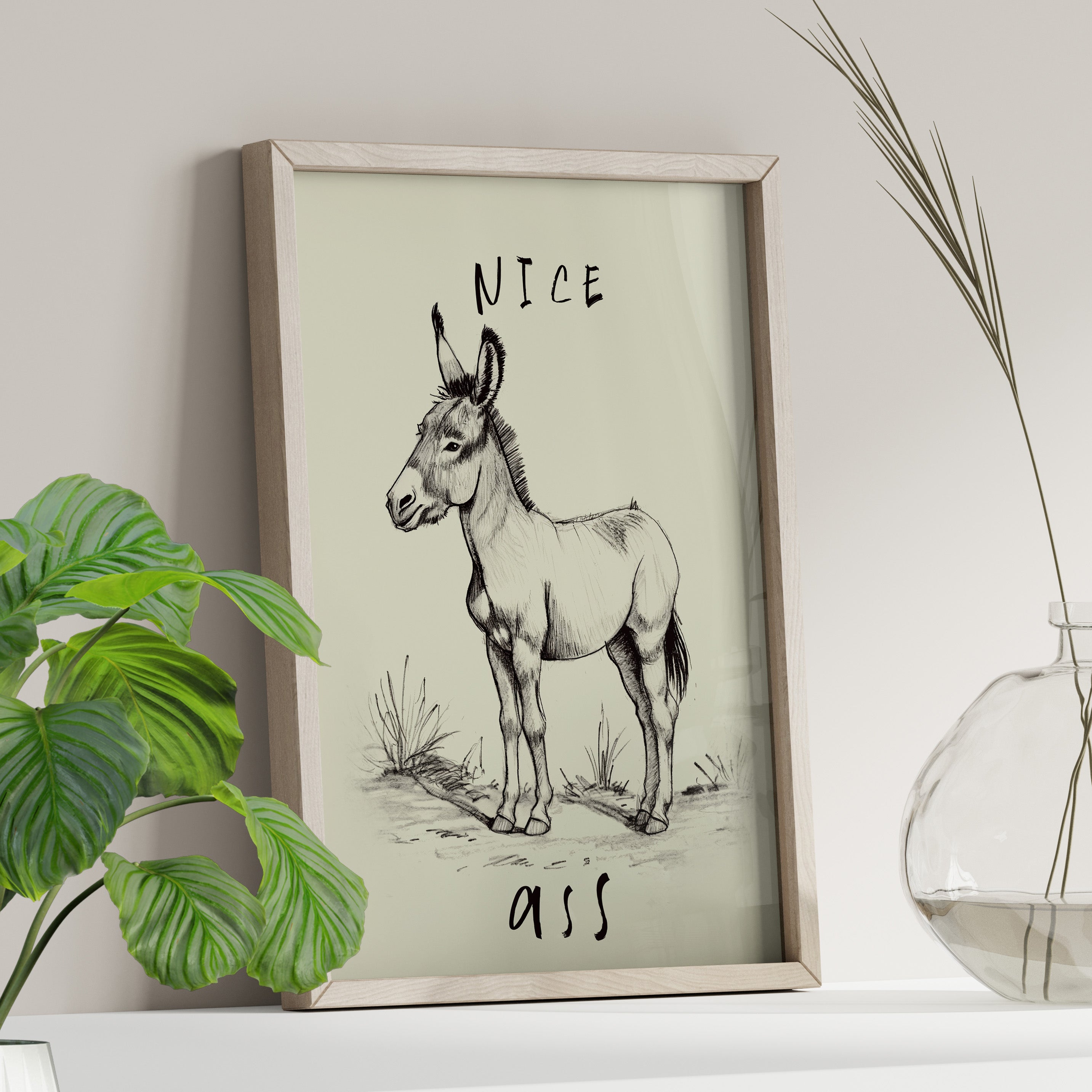 Donkey Line Art Humor