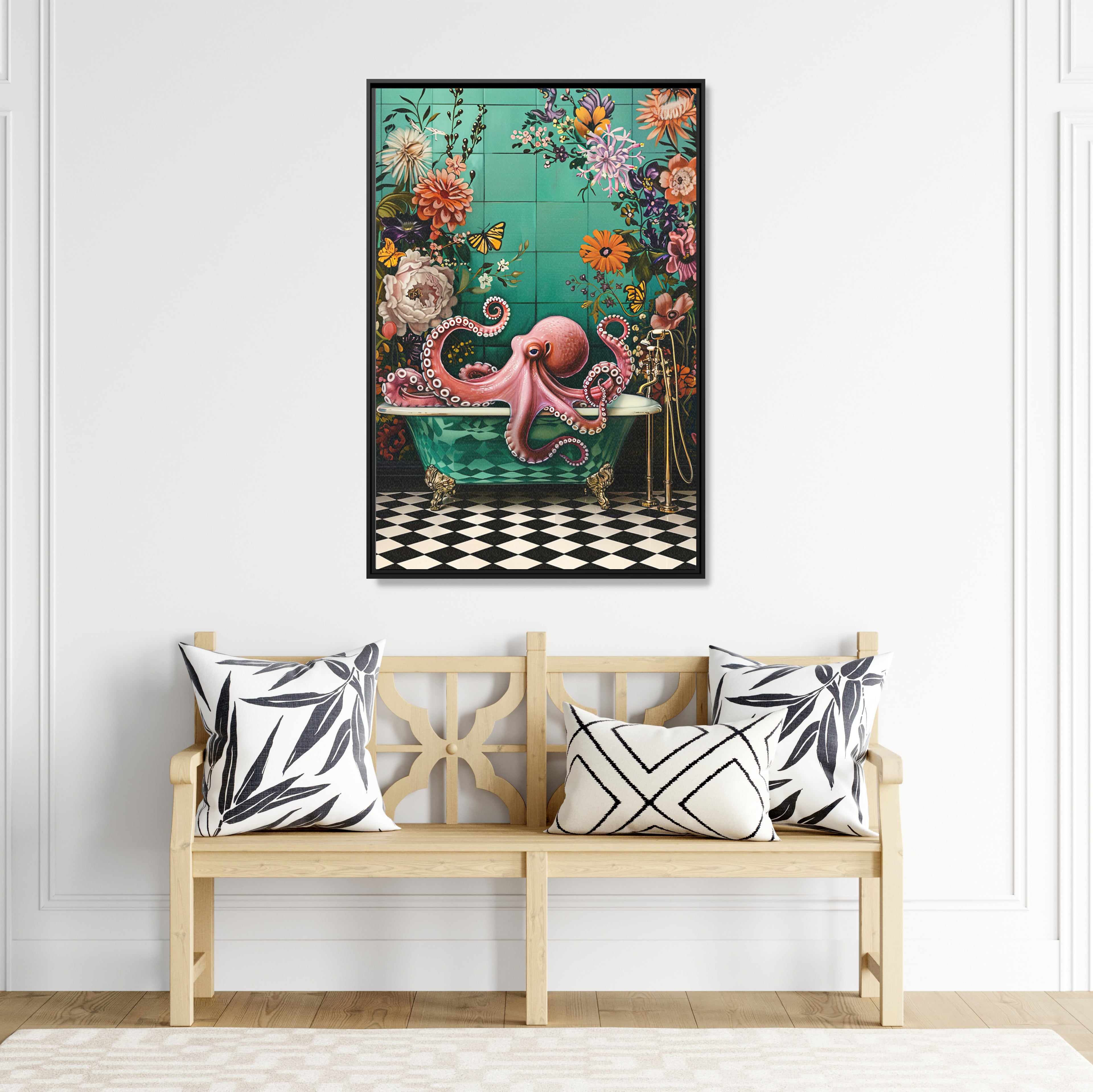 Framed Canvas - Octopus Bath Royale