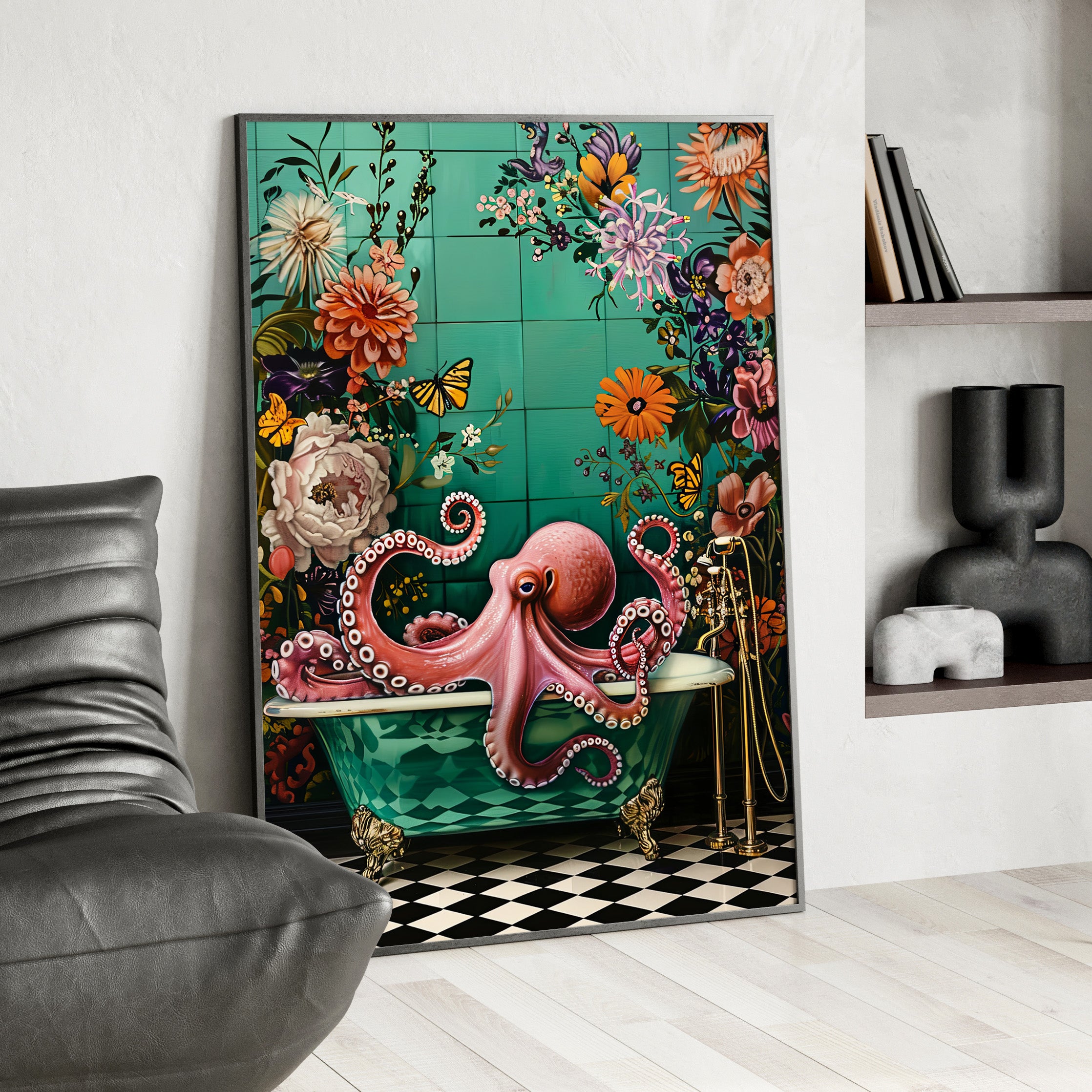 Framed Paper Print - Octopus Bath Royale