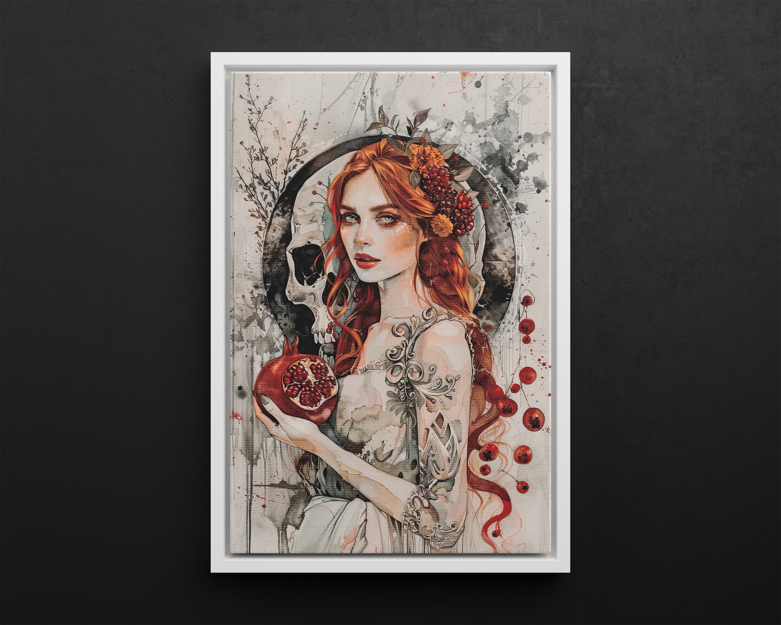 Framed Canvas - Persephone’s Pomegranate Curse