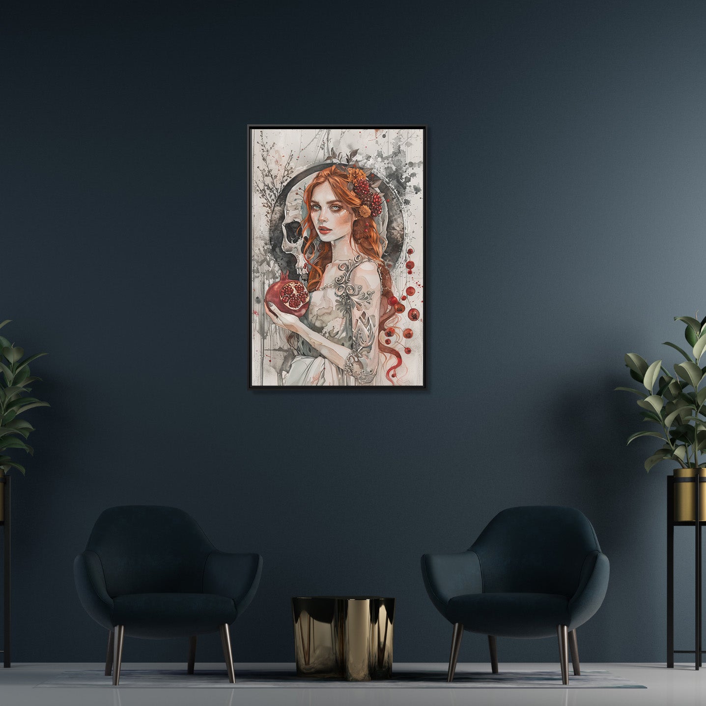 Framed Canvas - Persephone’s Pomegranate Curse