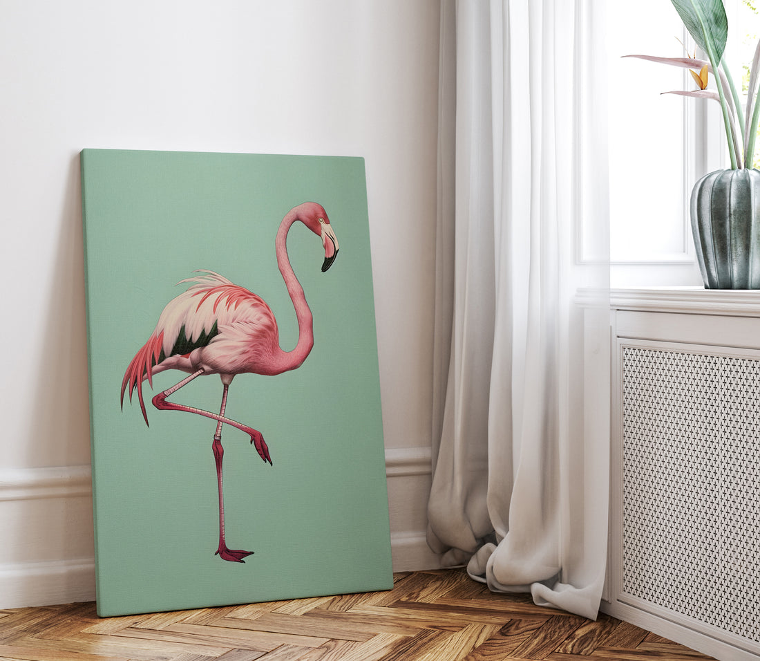 1.25" Matte Canvas - Pink Flamingo Tropical