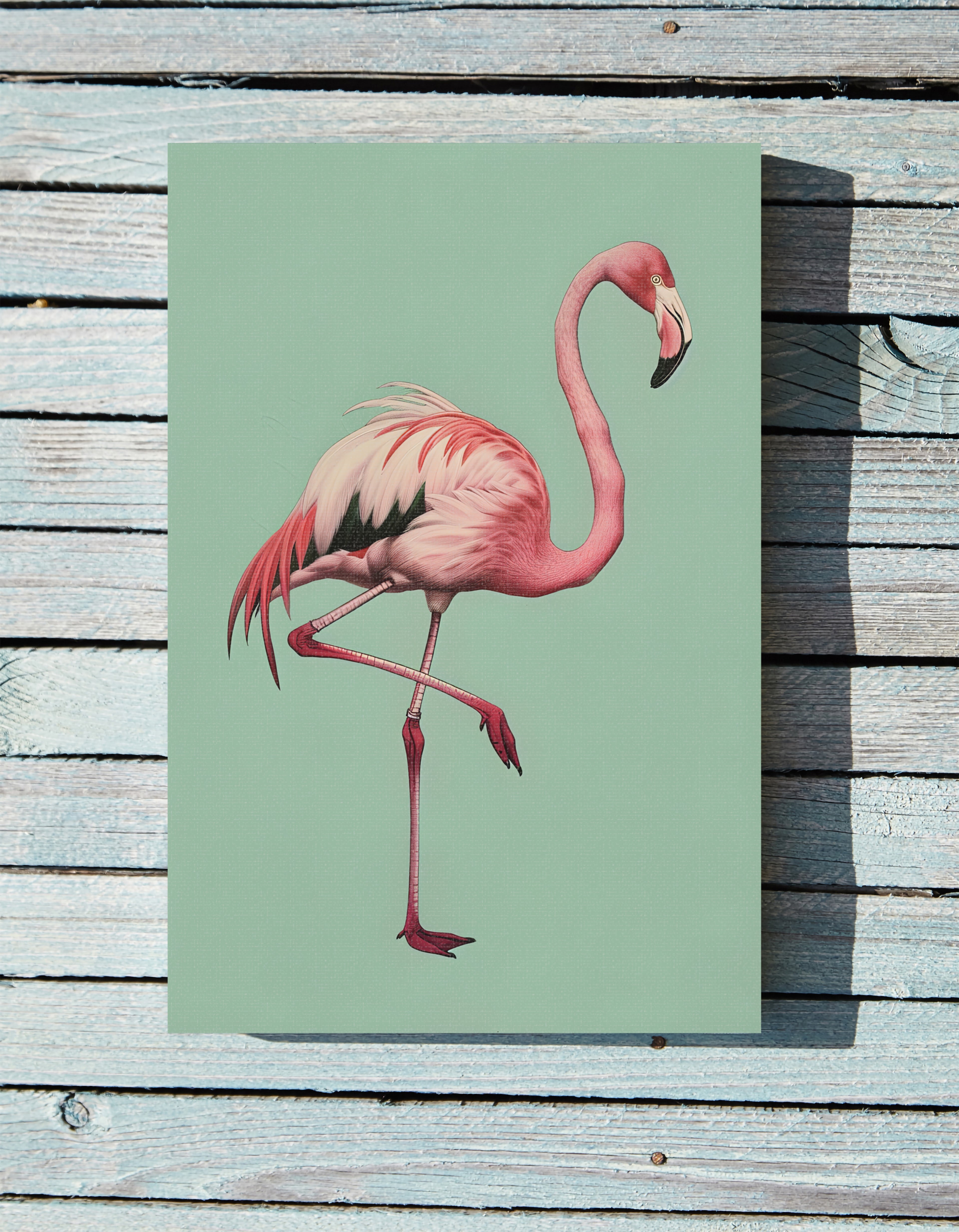 1.25" Matte Canvas - Pink Flamingo Tropical