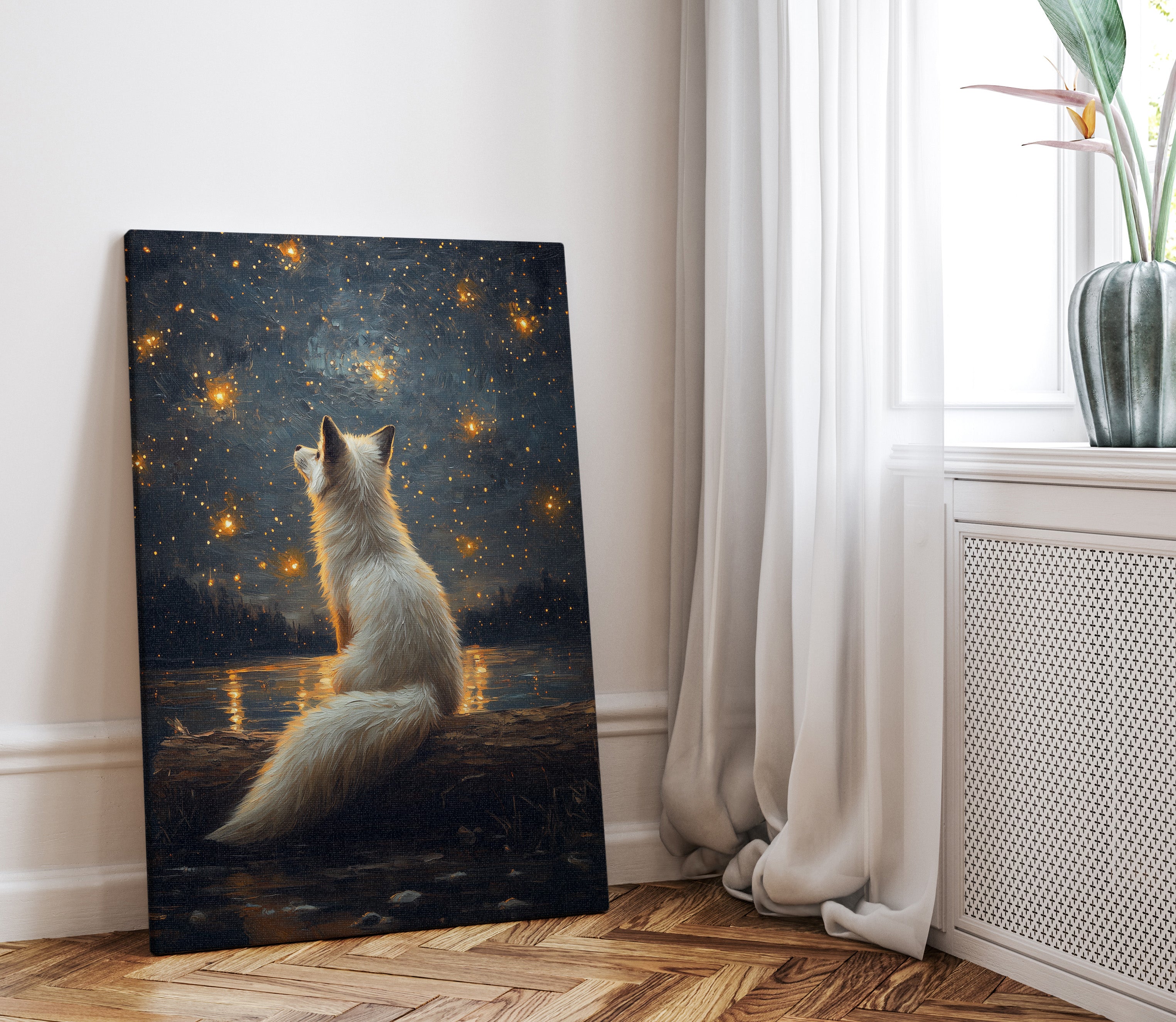 .75" Matte Canvas - Stargazing Fox Reverie