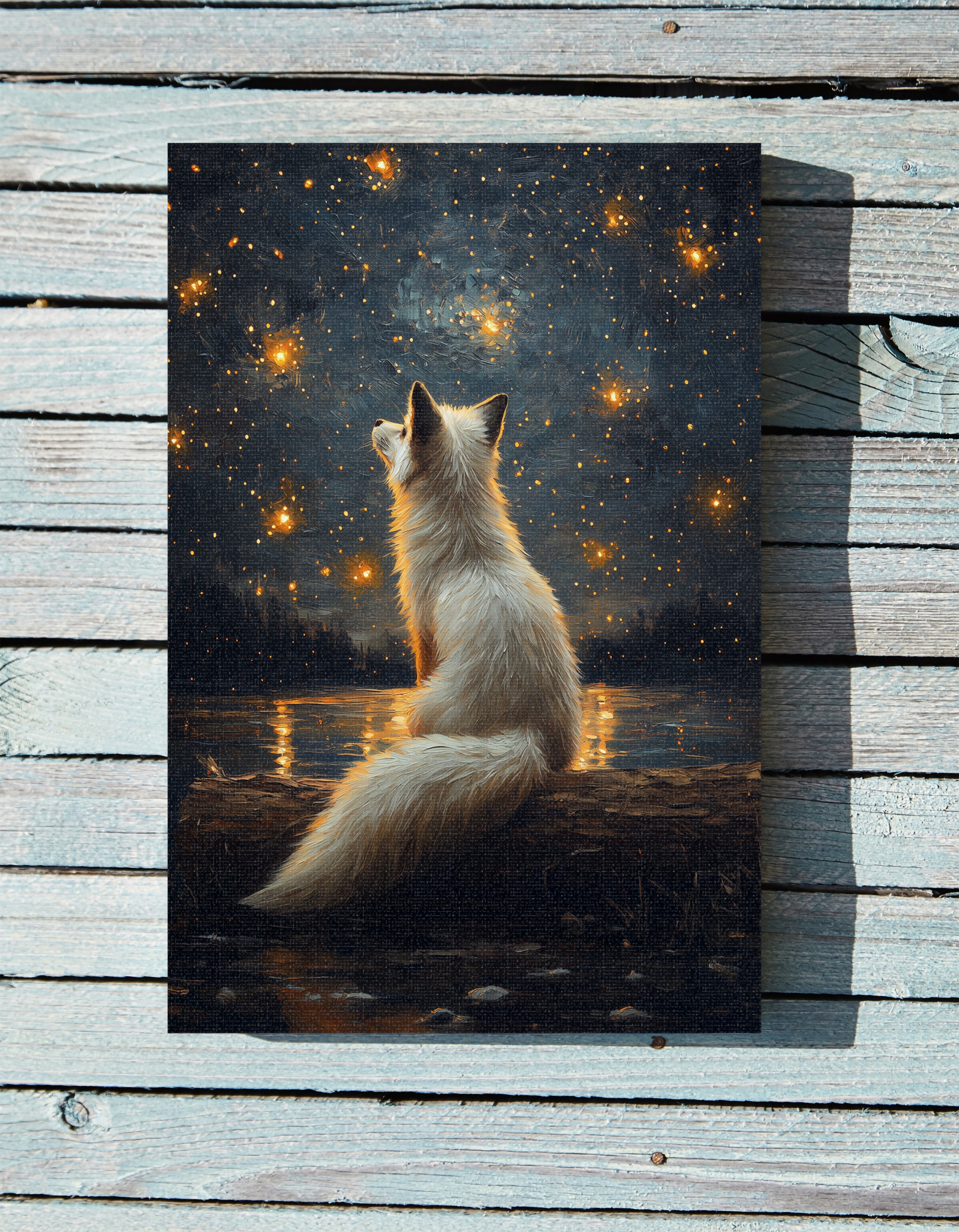 .75" Matte Canvas - Stargazing Fox Reverie