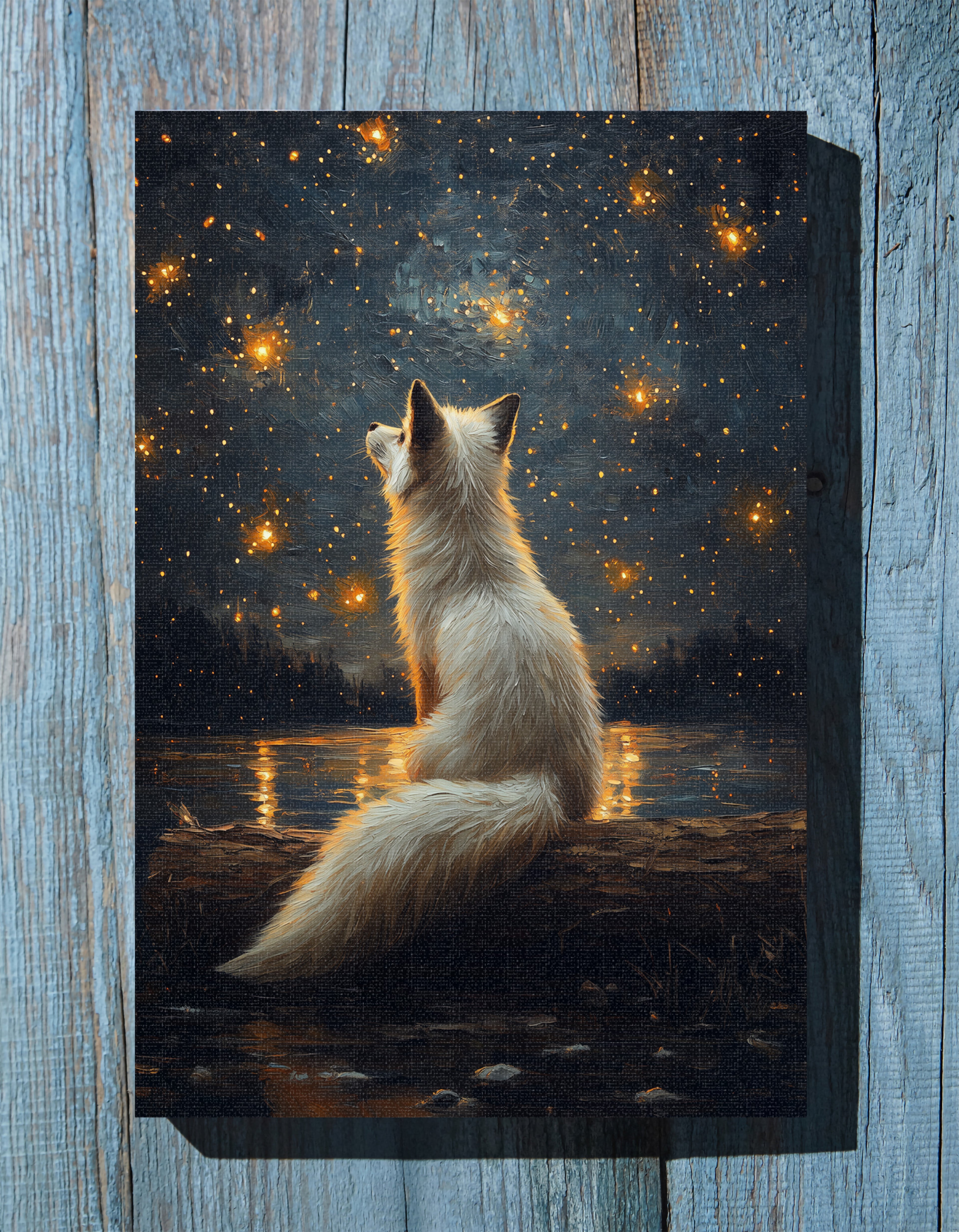 .75" Matte Canvas - Stargazing Fox Reverie