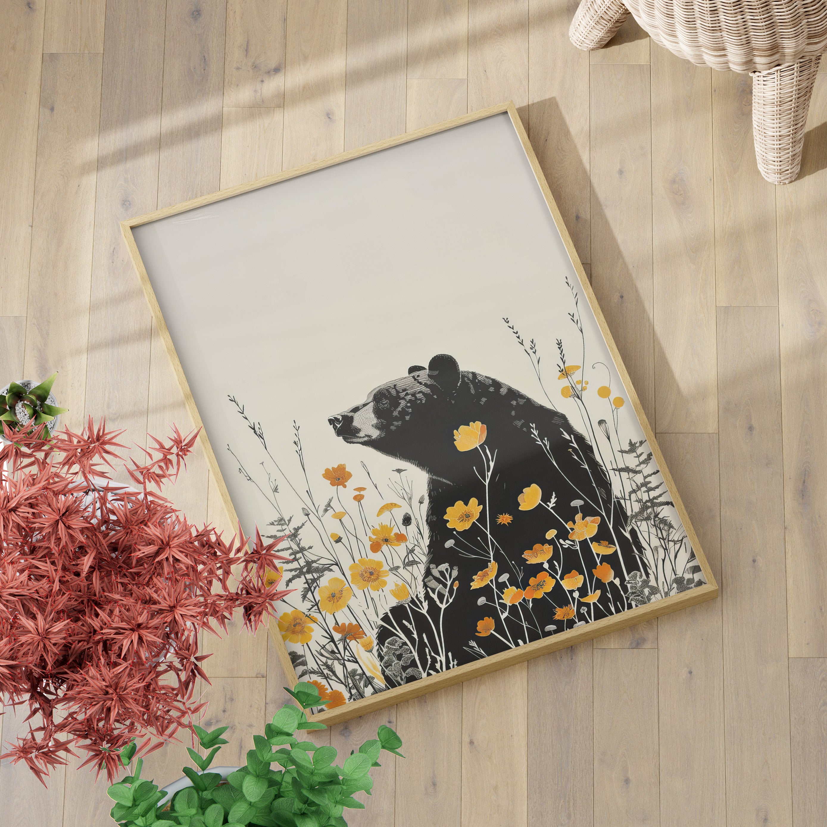 Black Bear in Wildflowers