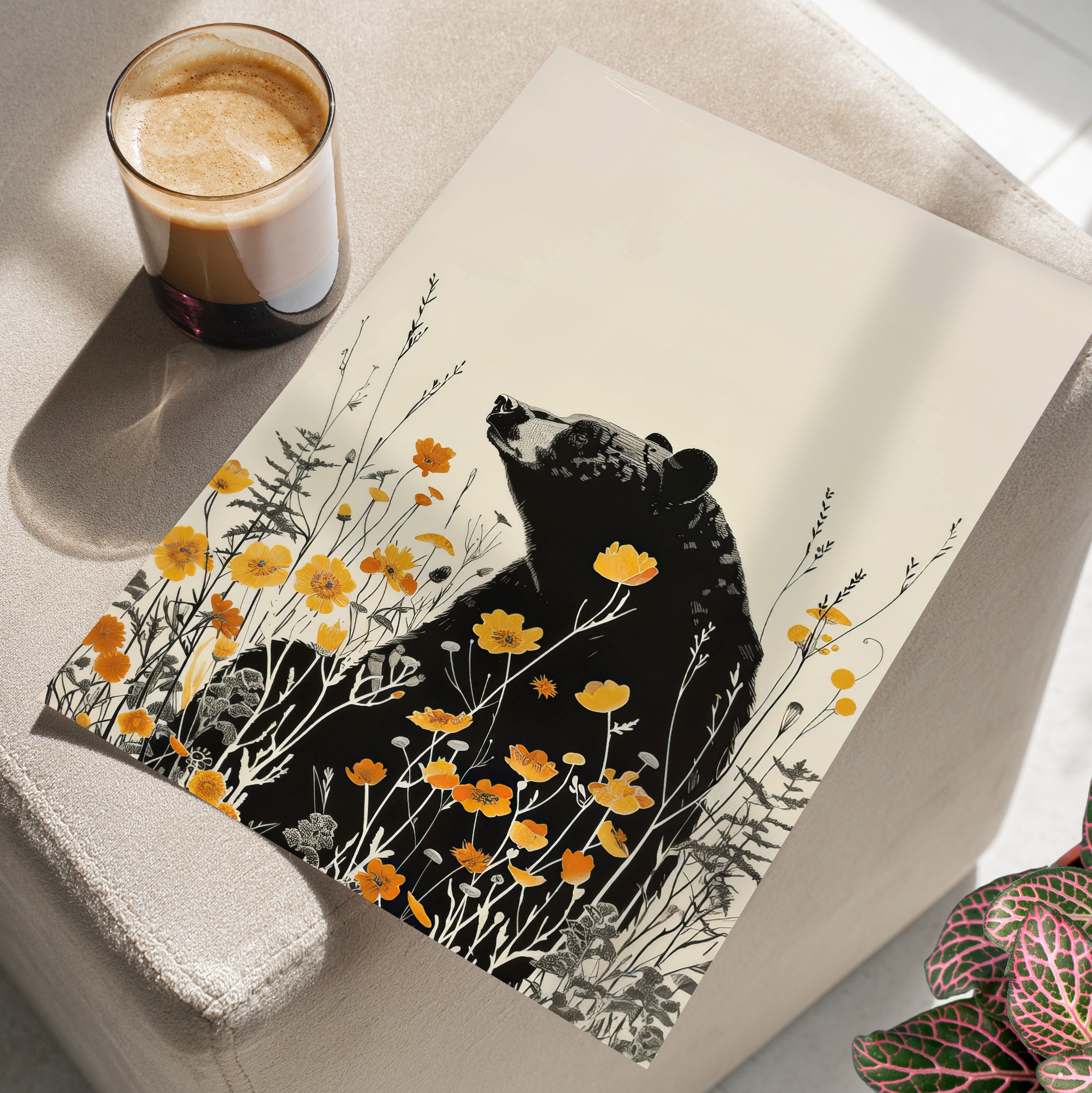 Black Bear in Wildflowers