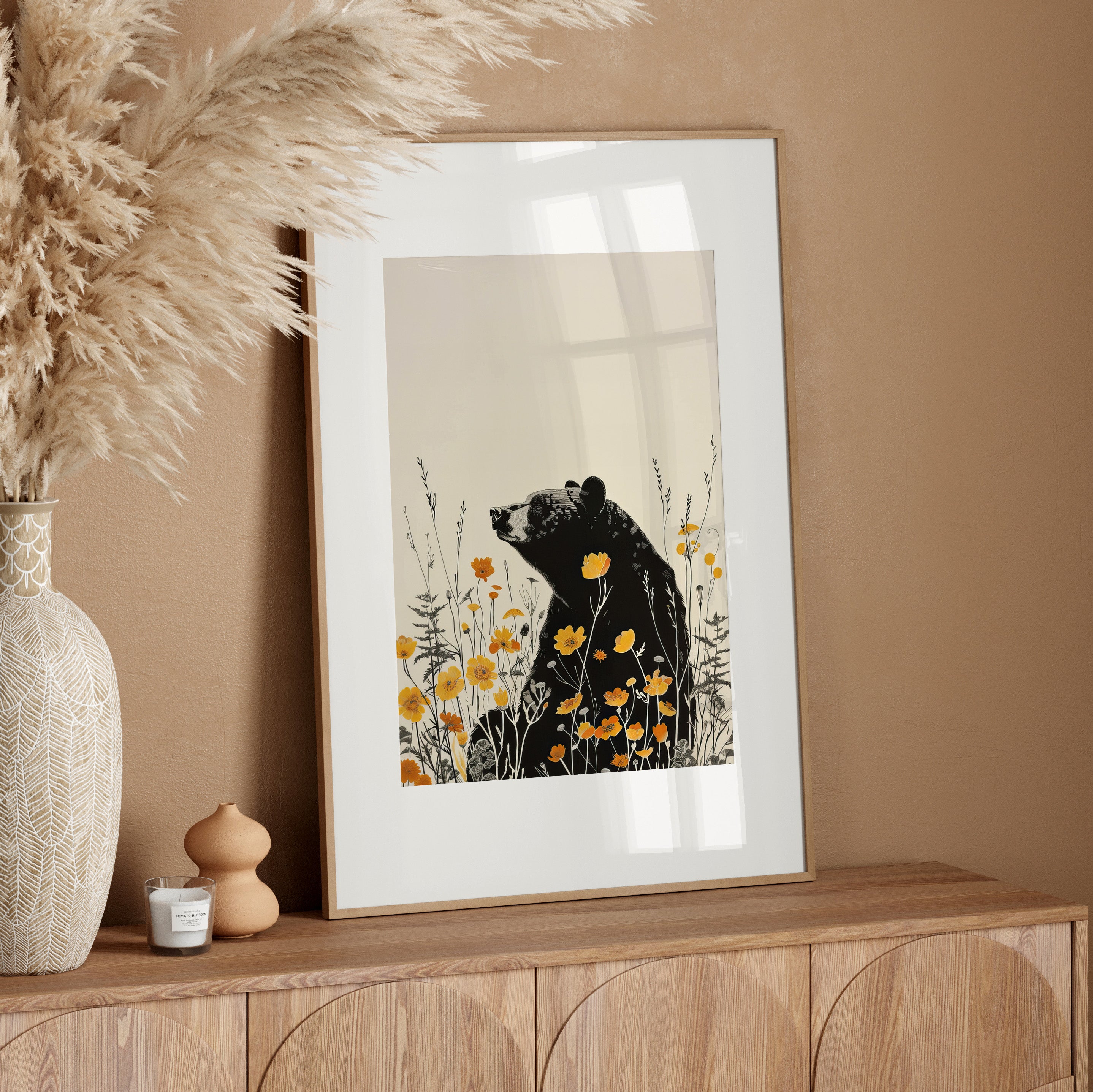 Black Bear in Wildflowers