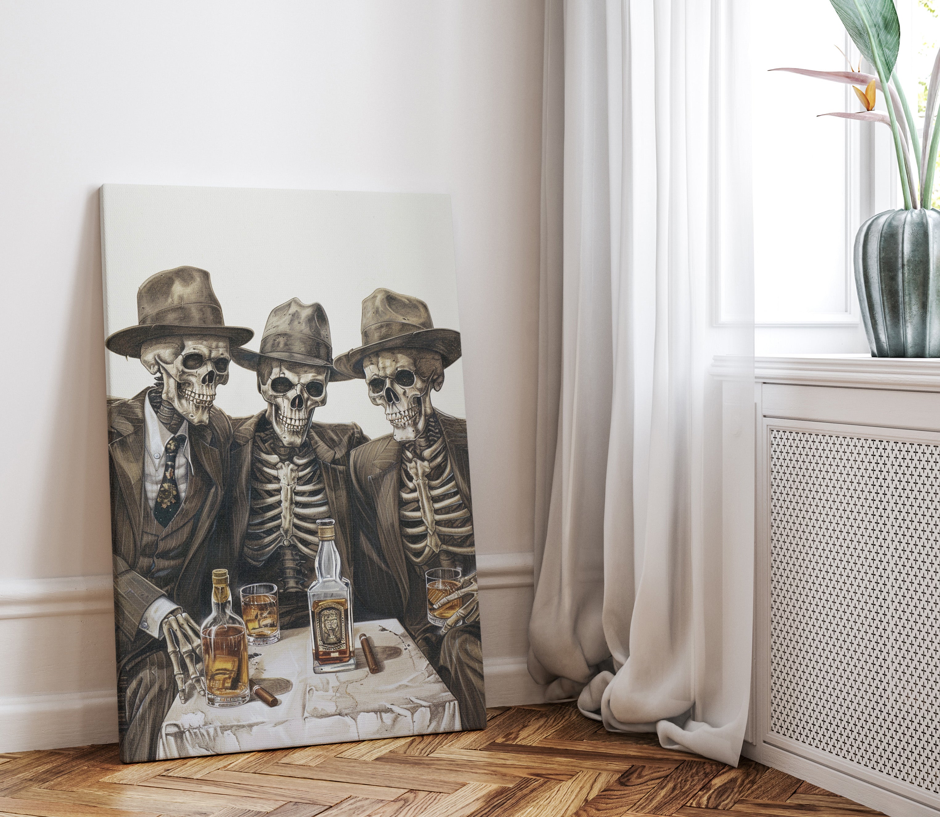 1.25" Matte Canvas - Skeleton Whiskey Gentlemen