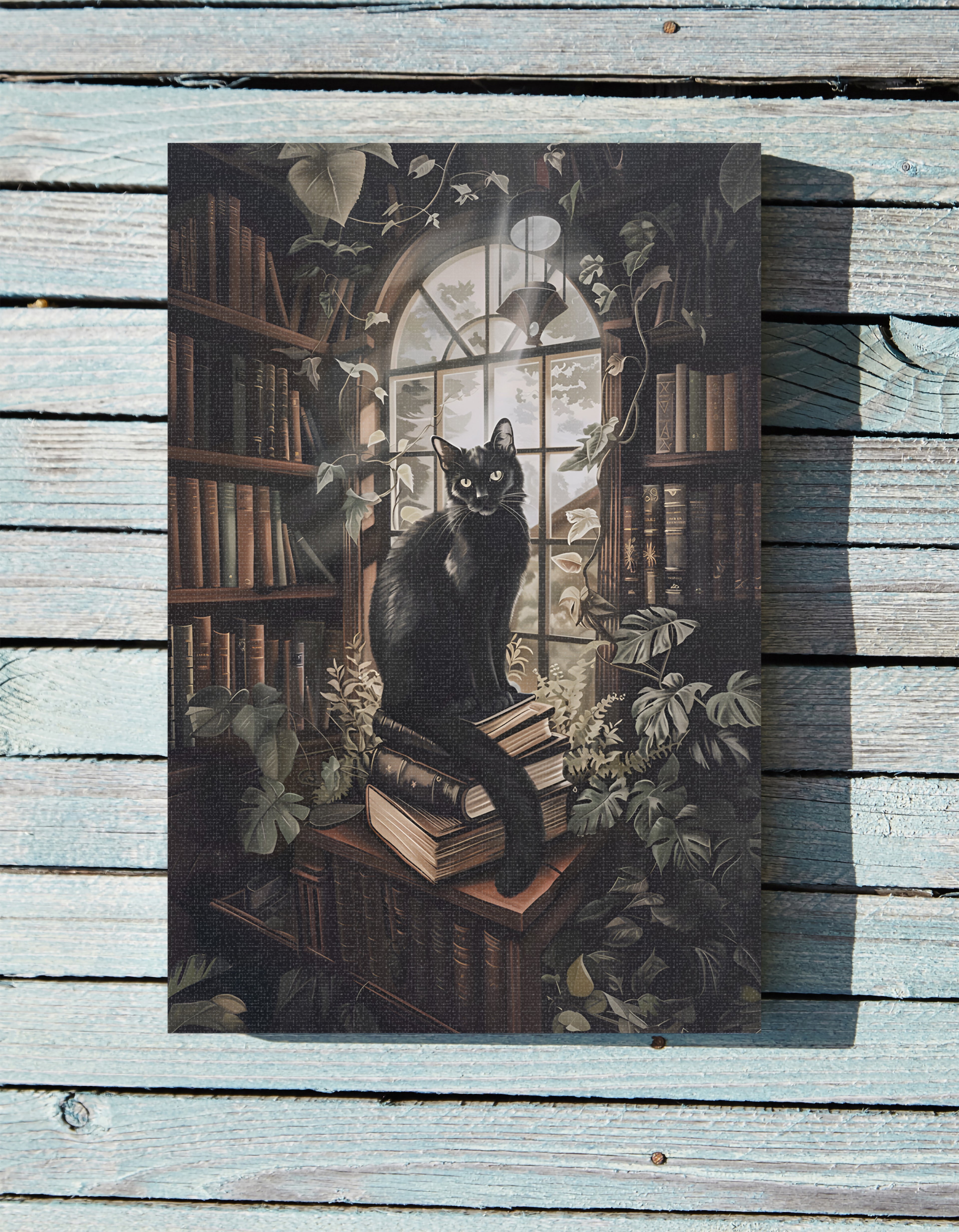 .75" Matte Canvas - Book Hoarder Feline Gaze