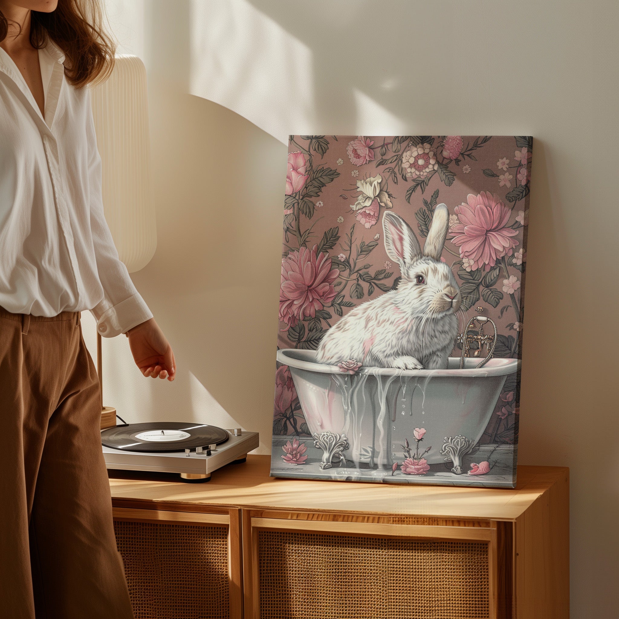 .75" Matte Canvas - Bathing Bunny Bloom