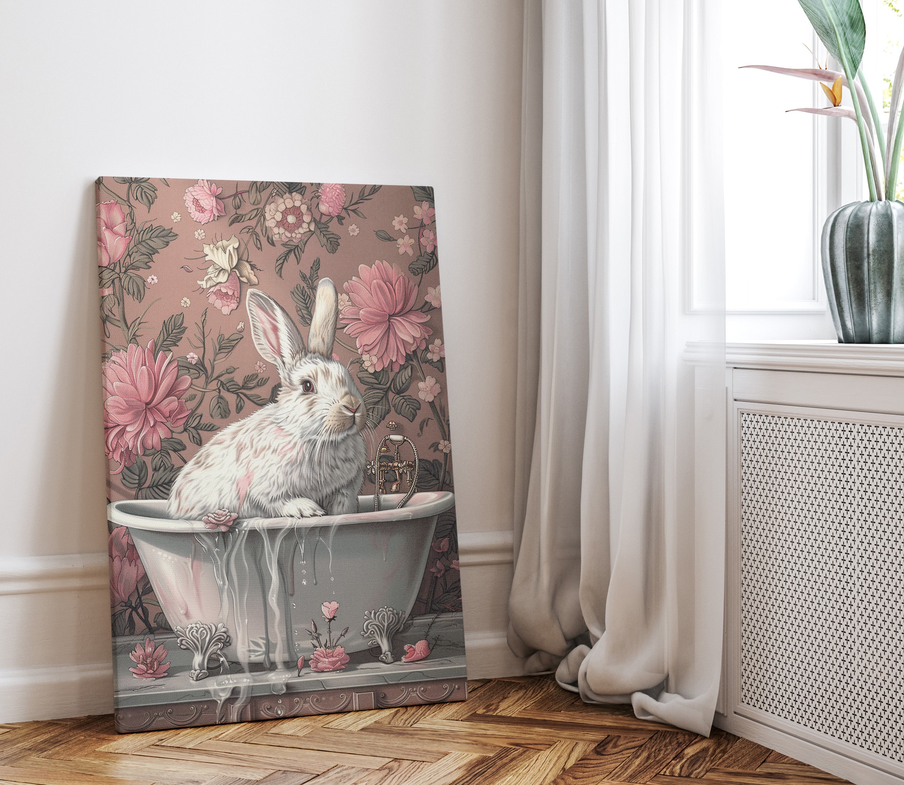 .75" Matte Canvas - Bathing Bunny Bloom