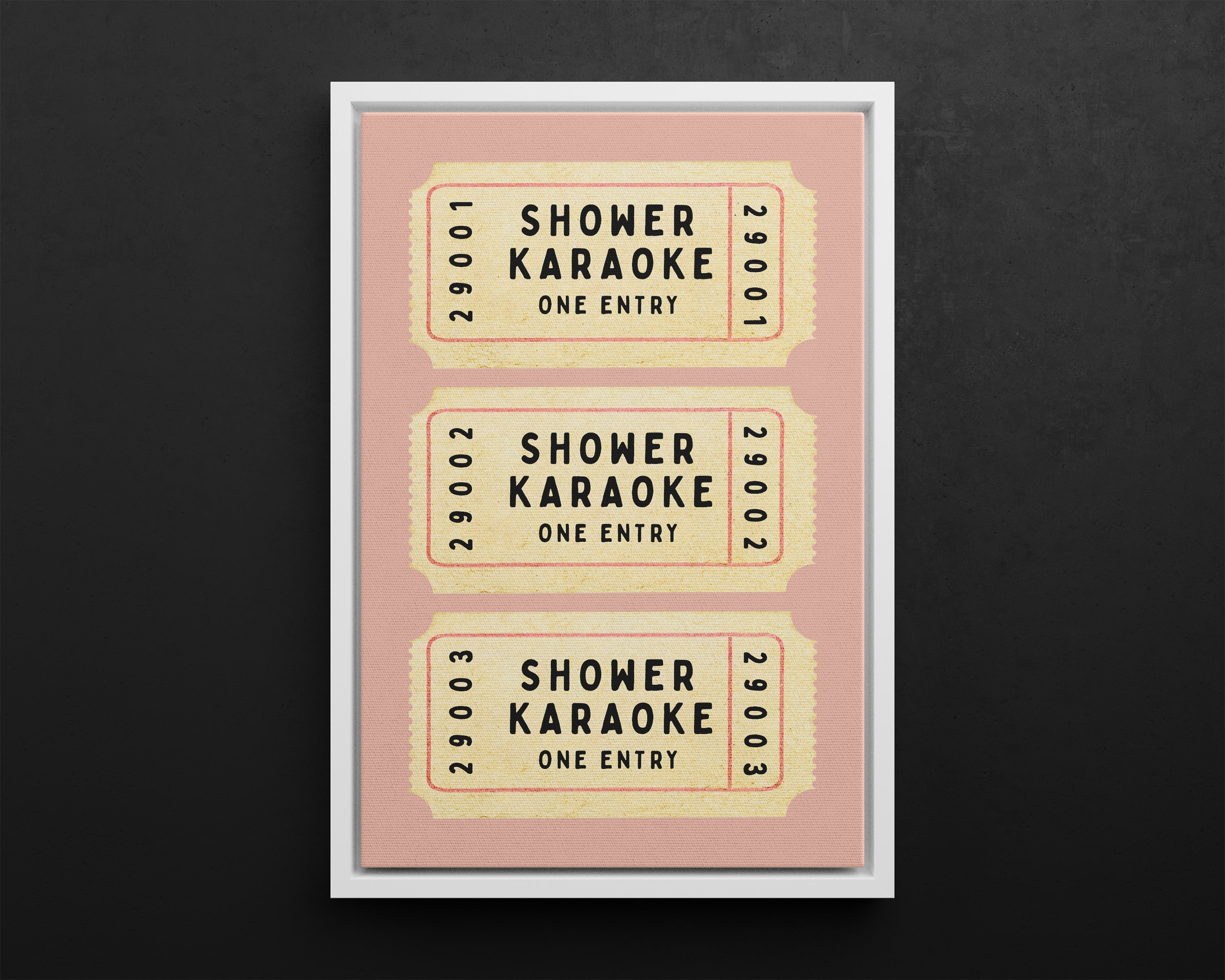 Framed Canvas - Shower Karaoke Admit Ticket